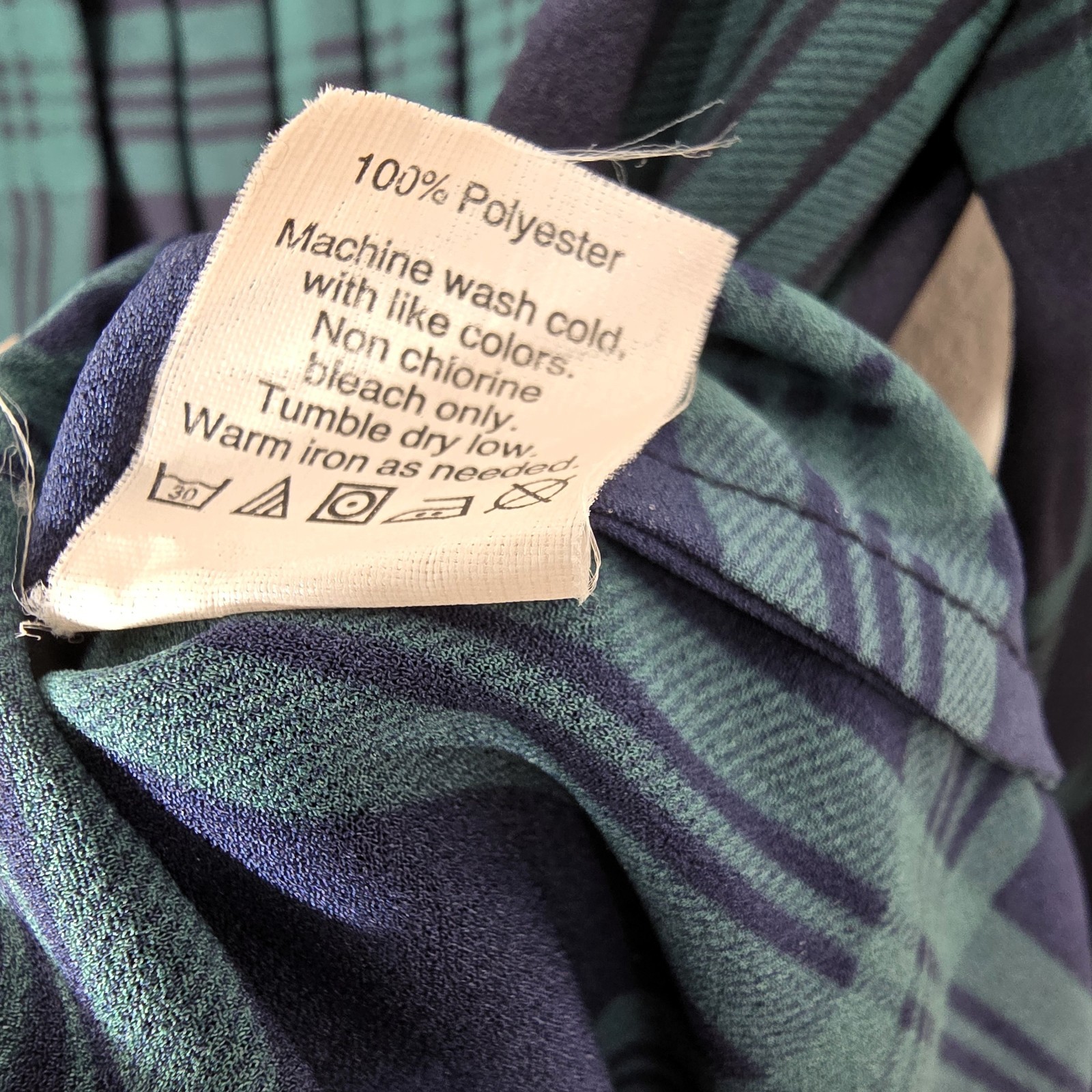 J.Crew Factory Women’s Navy Green Plaid Pleated Front Button Down Shirt Size S