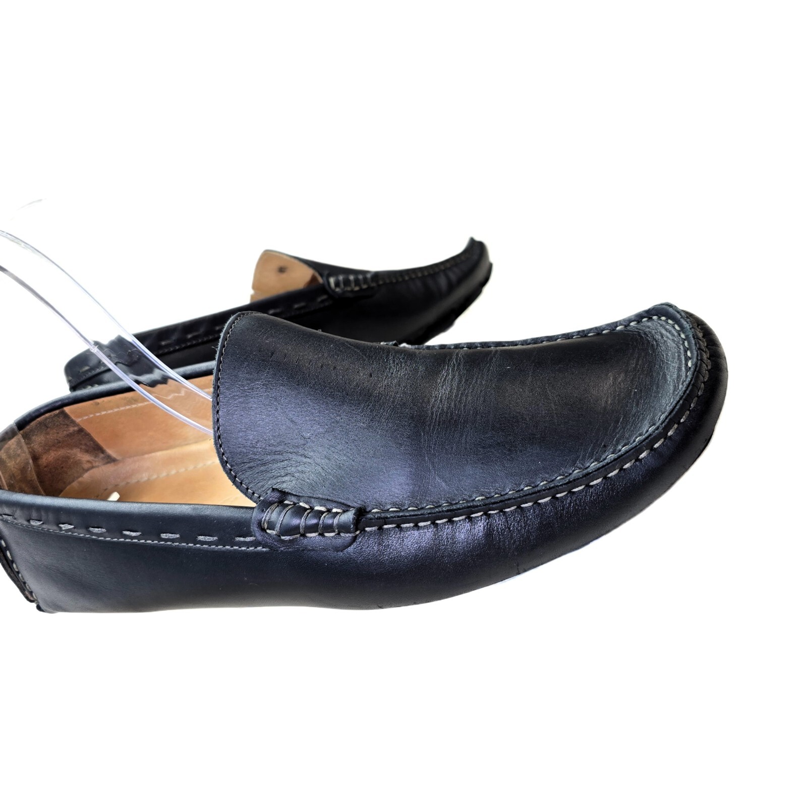 Simone Mariotti Men's Black Pebbled Leather Driving Loafers EUR 41 – Handmade IT