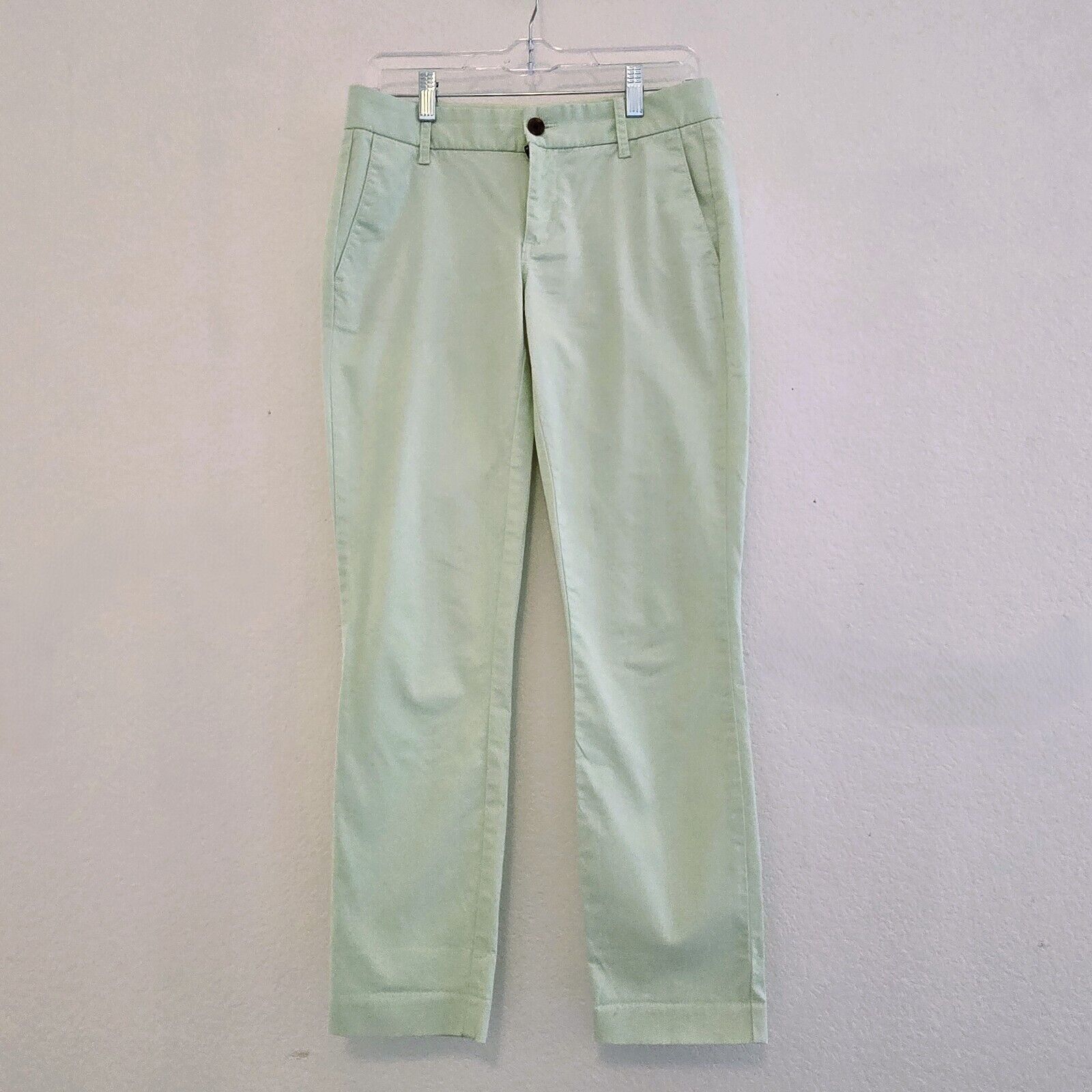J.Crew Frankie Women's Tapered Chino Pants – Size 0, Stretch, Light Green Twill