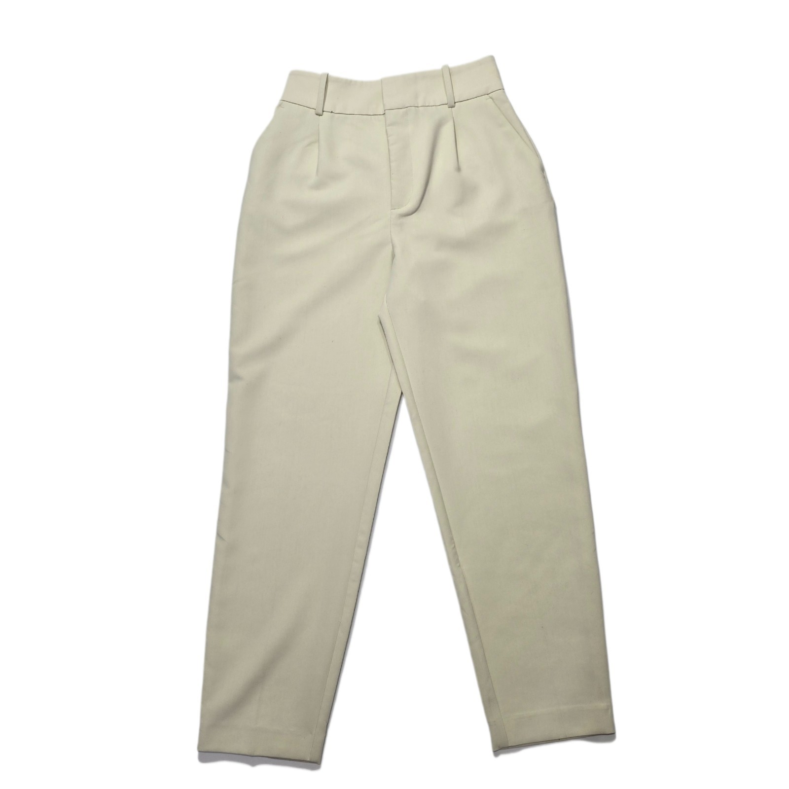 Zara Women’s High Waist Cream Ivory Ankle Dress Pants Size S