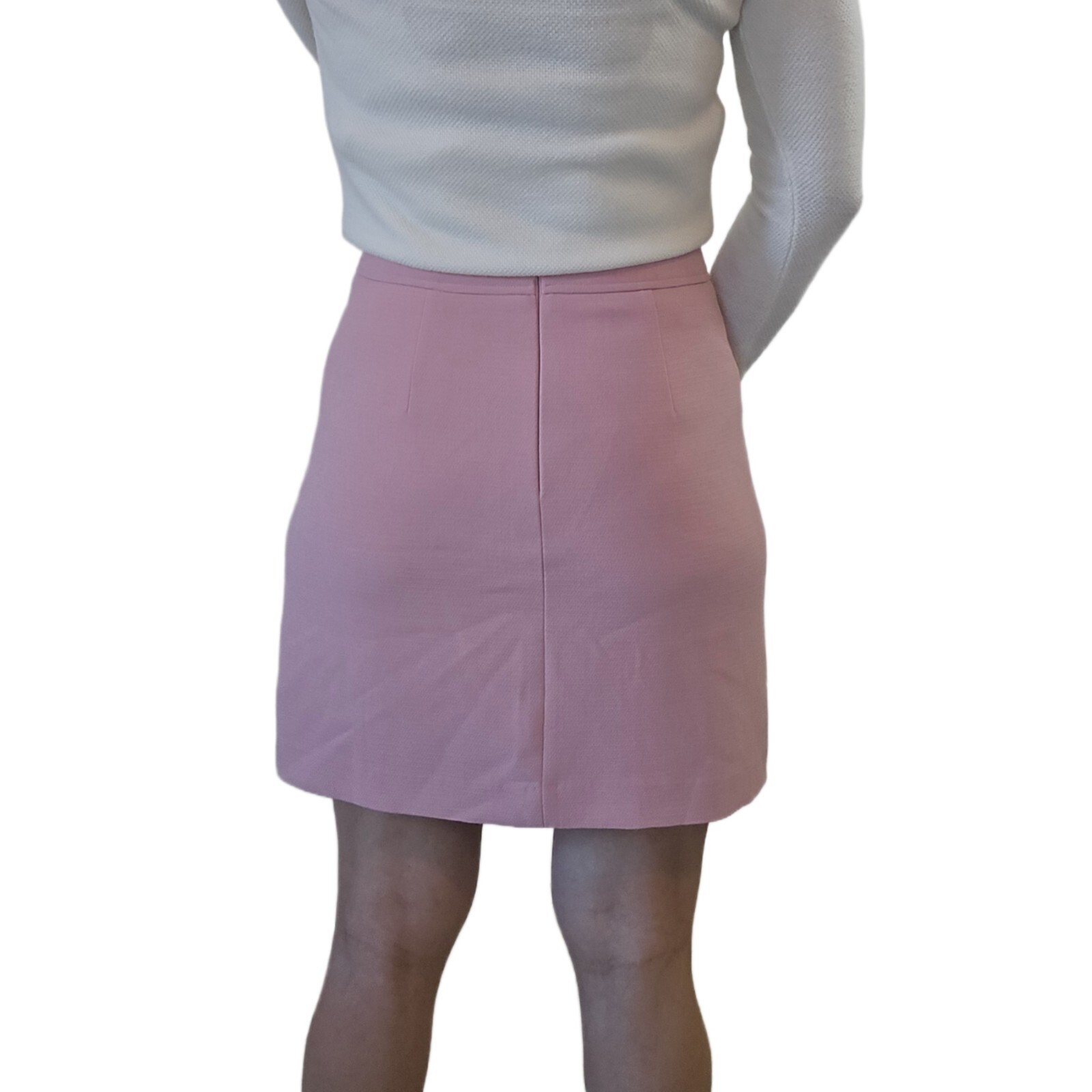 Ann Taylor LOFT Structured Woven Button Pocket Shift Skirt - Size 4, Cheery Pink
