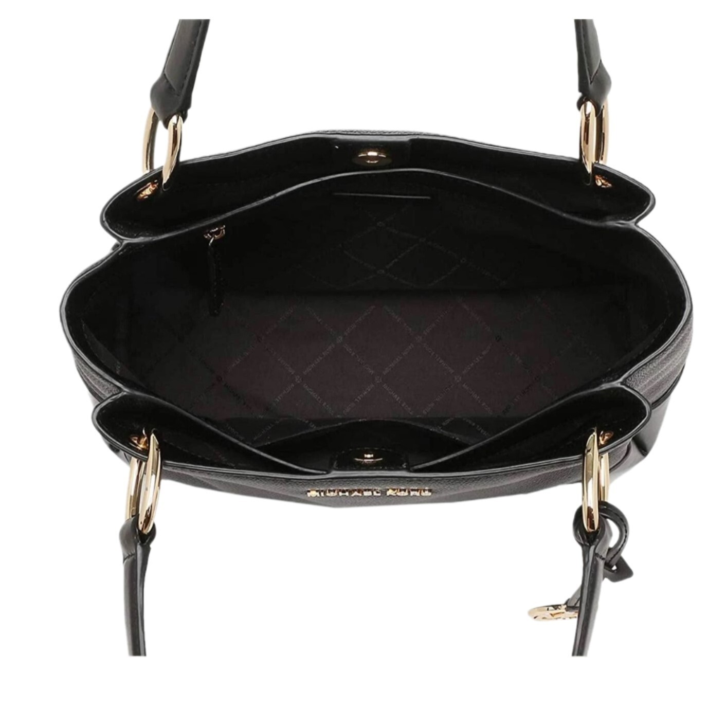 MICHAEL KORS NICOLE LARGE SHOULDER TOTE LEATHER BAG BLACK