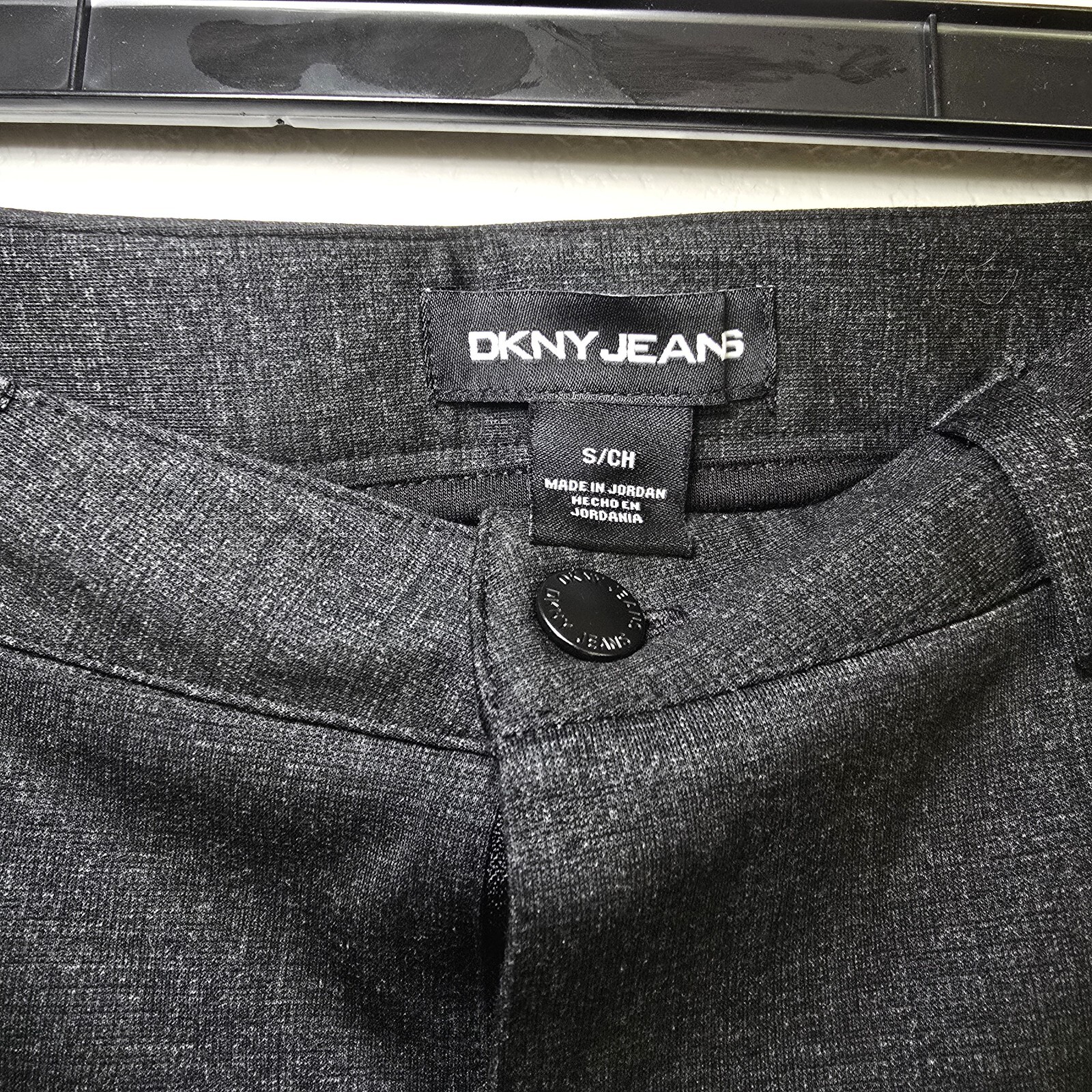 DKNY Jeans Women's Small Ponte Stretch Pants Charcoal Gray Slim Straight Leg