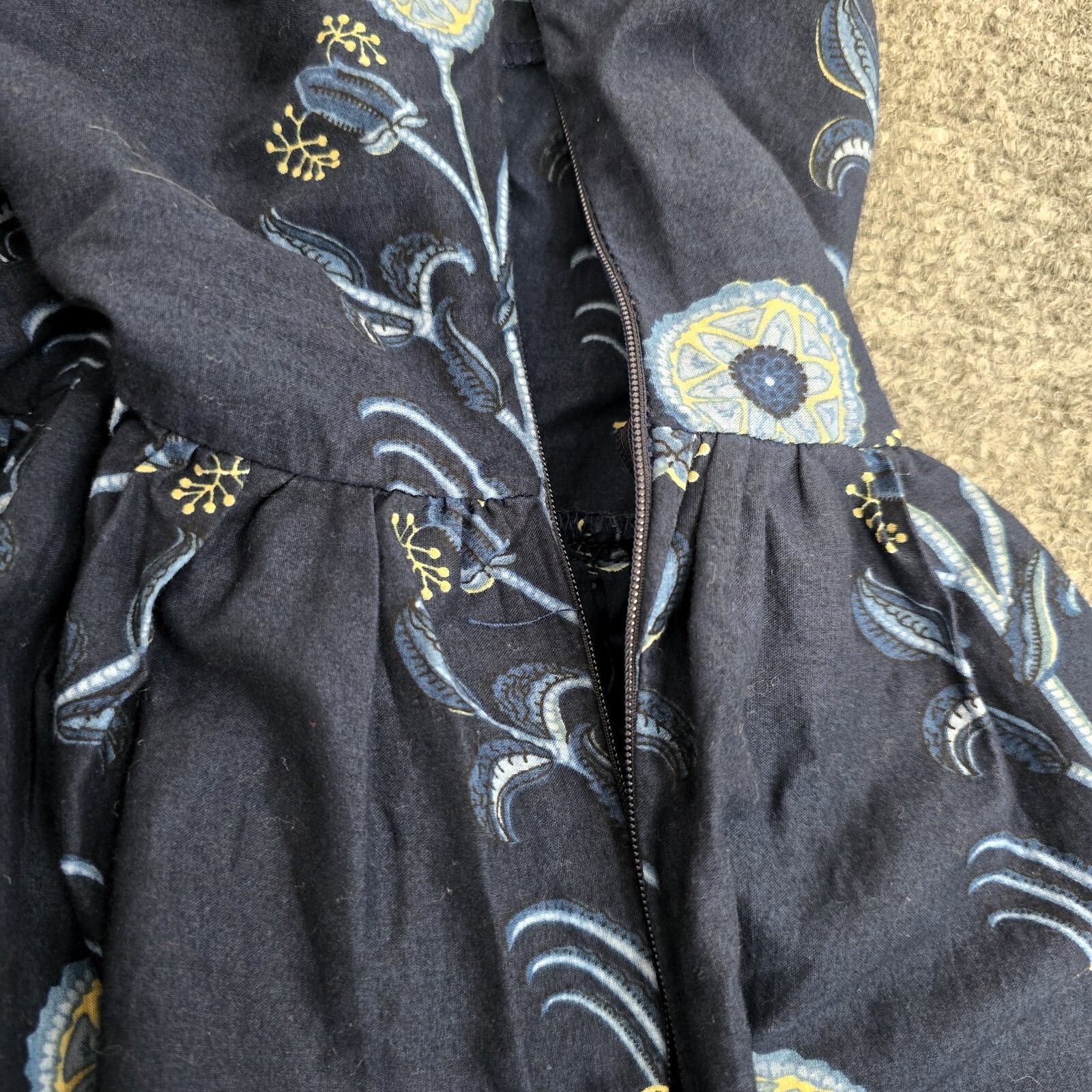 Vishudh Women’s Printed Ankle-Length Aline Dress, Blue, Size S