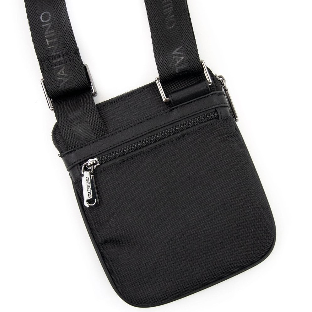 Valentino Men's Anakin Black Flight Crossbody Bag Canvas Leather Trim - Used