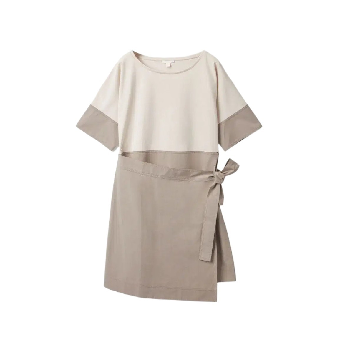 COS Contrast Wrap Dress Khaki Size L – Organic Fabric, Midi Workwear