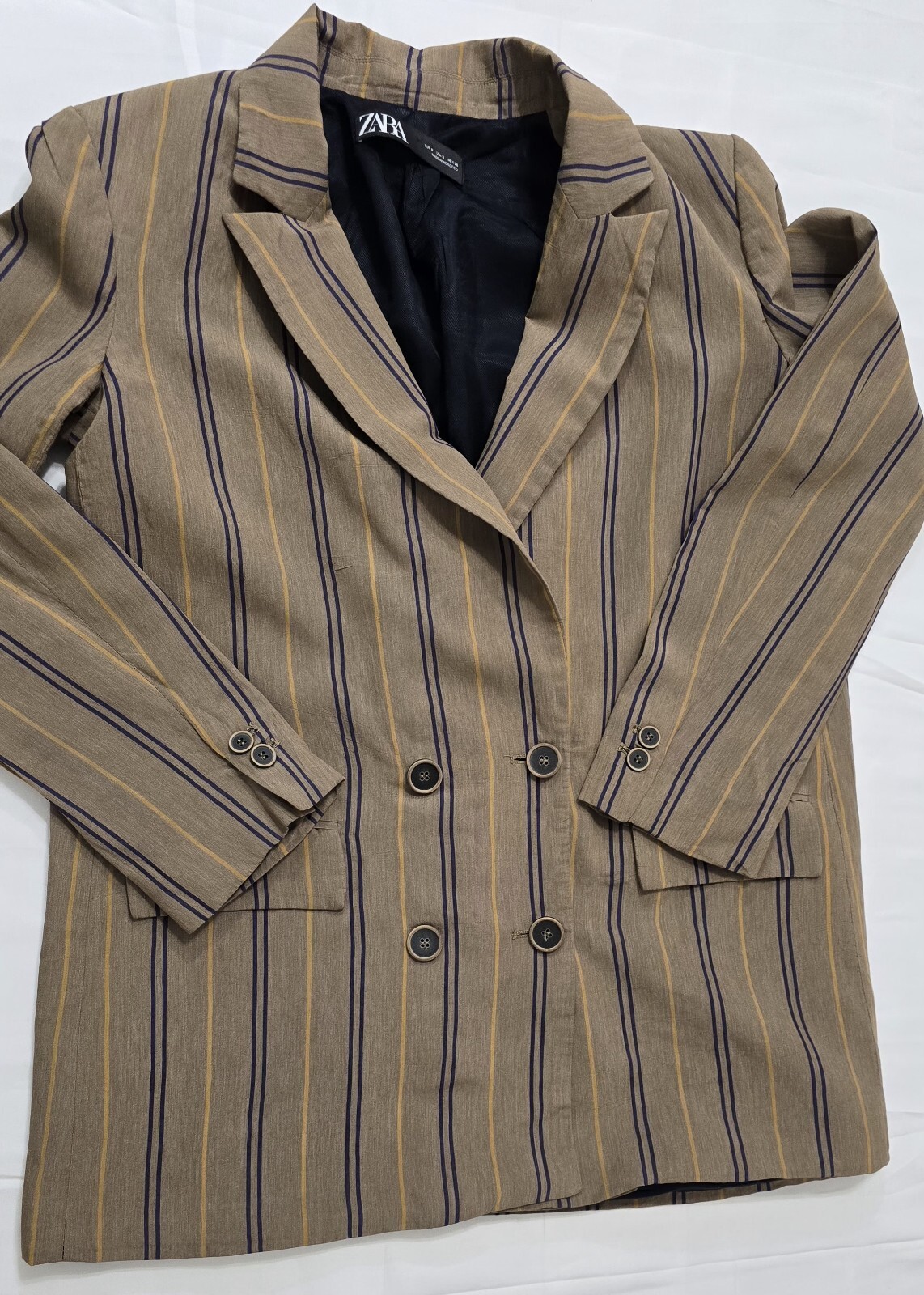 ZARA Striped Oversize Blazer - Size S, Bold and Stylish!