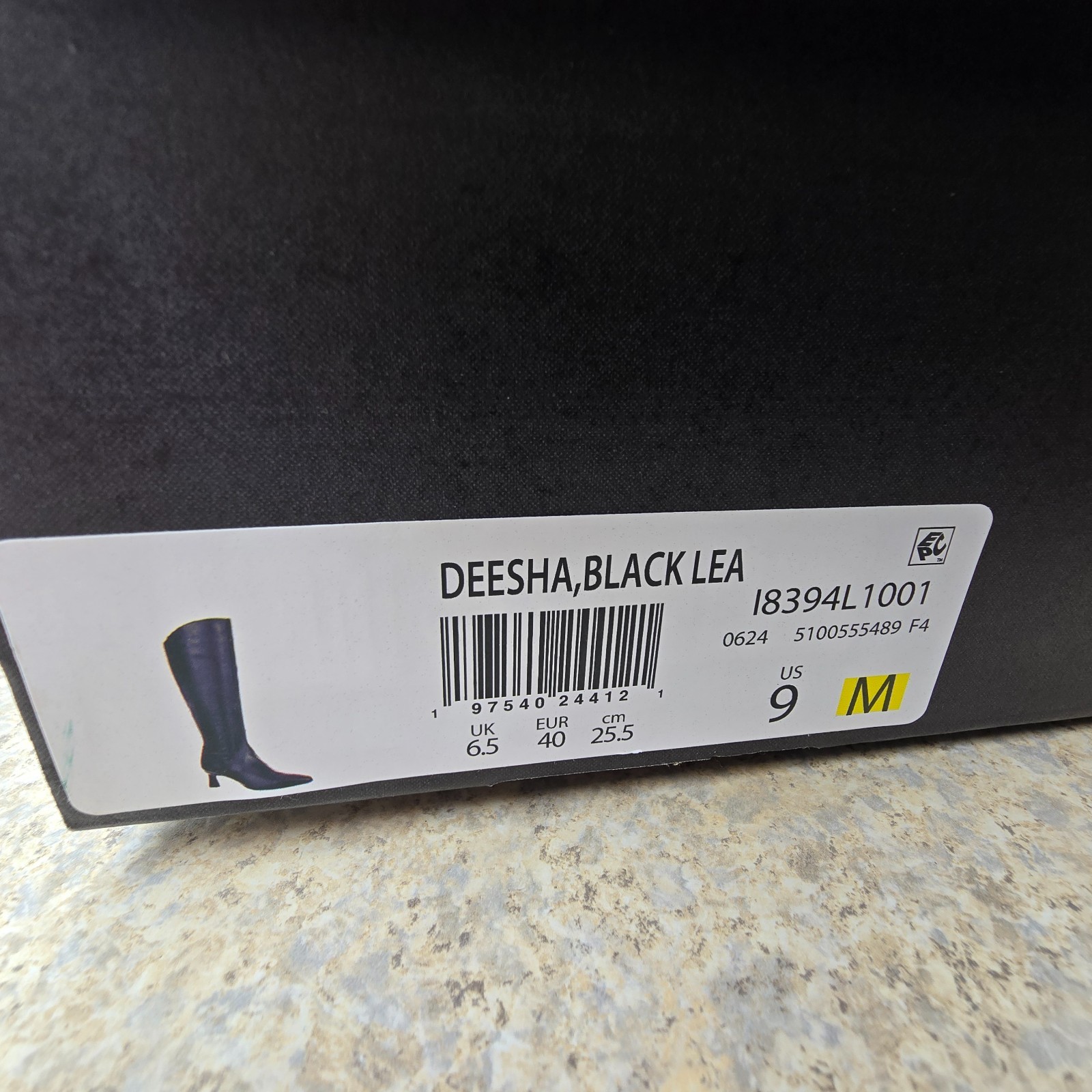Naturalizer Deesha Women’s Black Leather Knee High Boots Size 9M