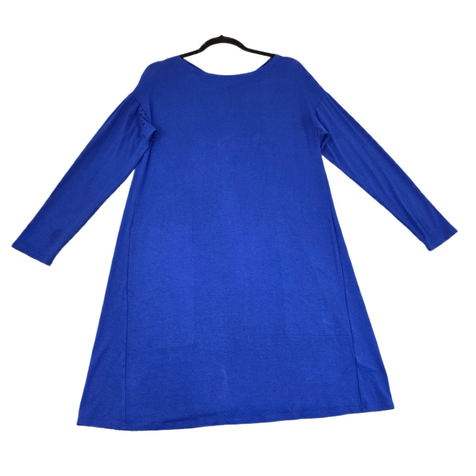 Eileen Fisher Bateau Neck Twist Back Shift Dress - Indigo Blue, M Petite