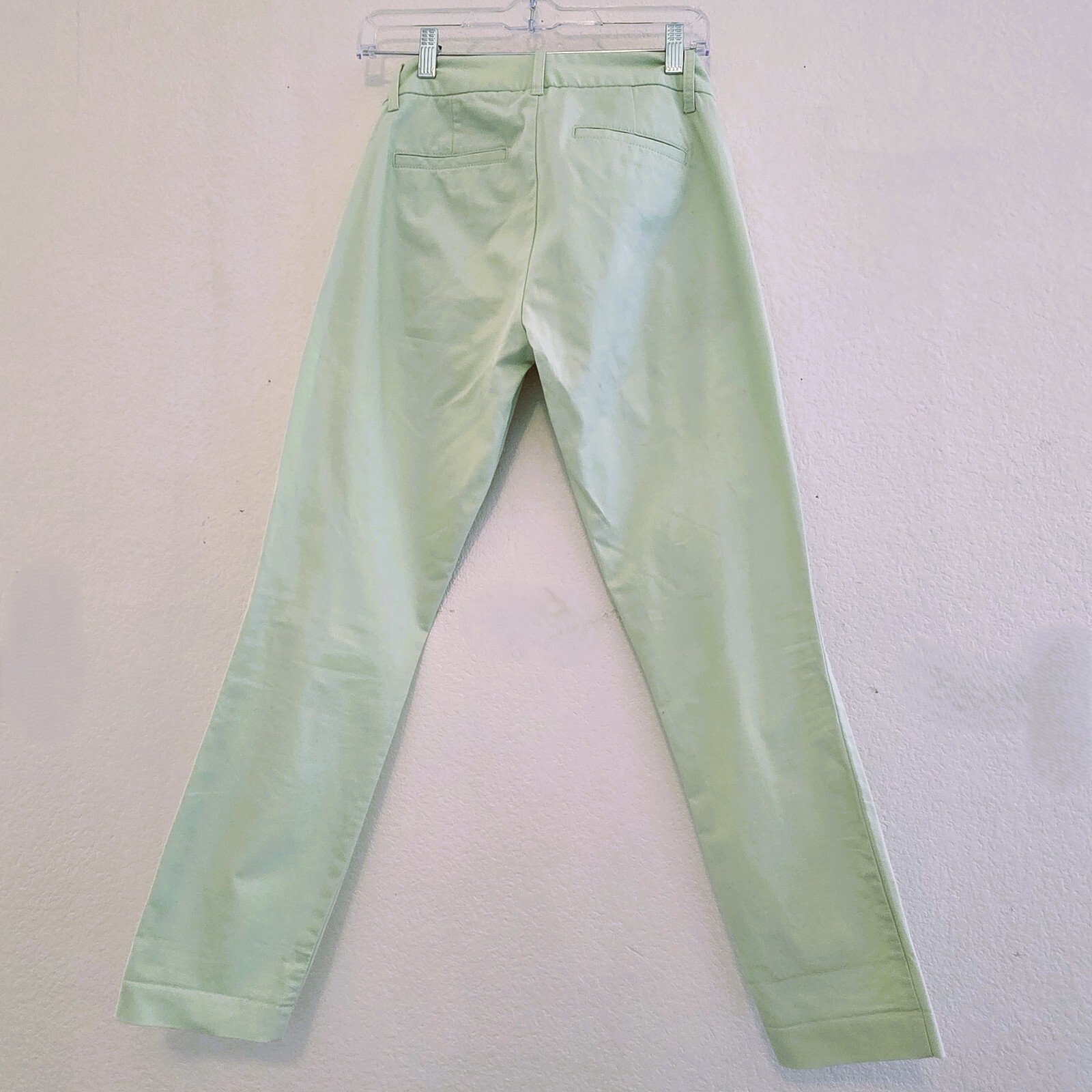 J.Crew Frankie Women's Tapered Chino Pants – Size 0, Stretch, Light Green Twill