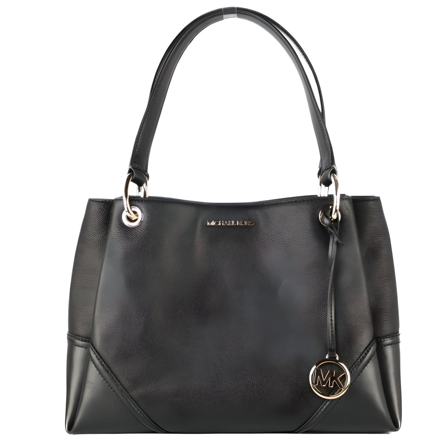 MICHAEL KORS NICOLE LARGE SHOULDER TOTE LEATHER BAG BLACK