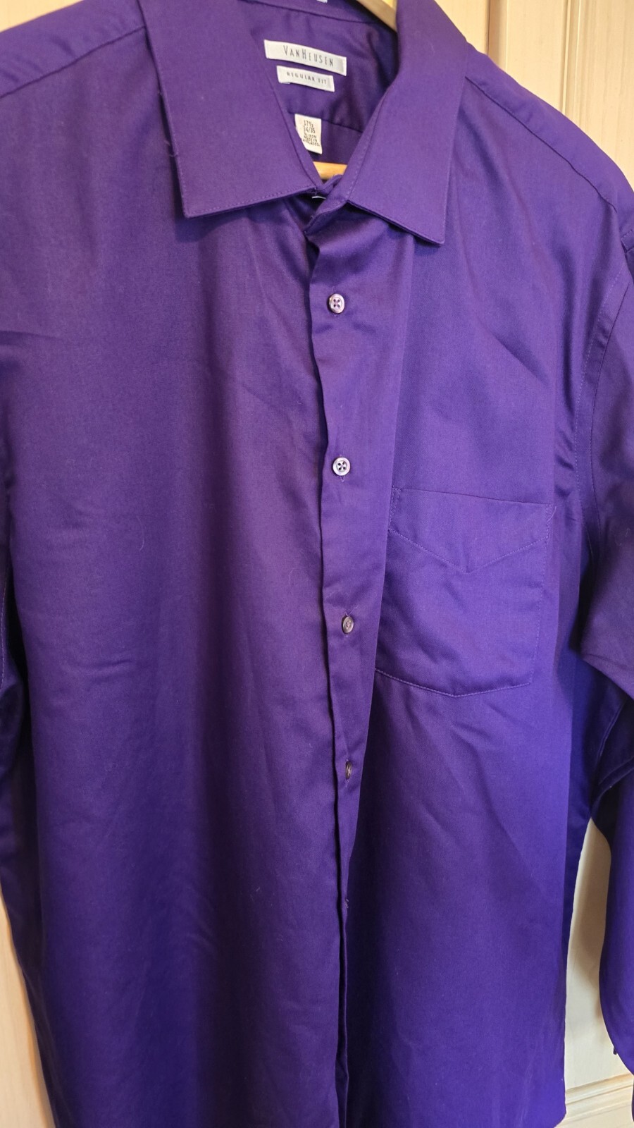 Van Heusen Long-Sleeve Button-Up Shirt - Purple (Size XL)