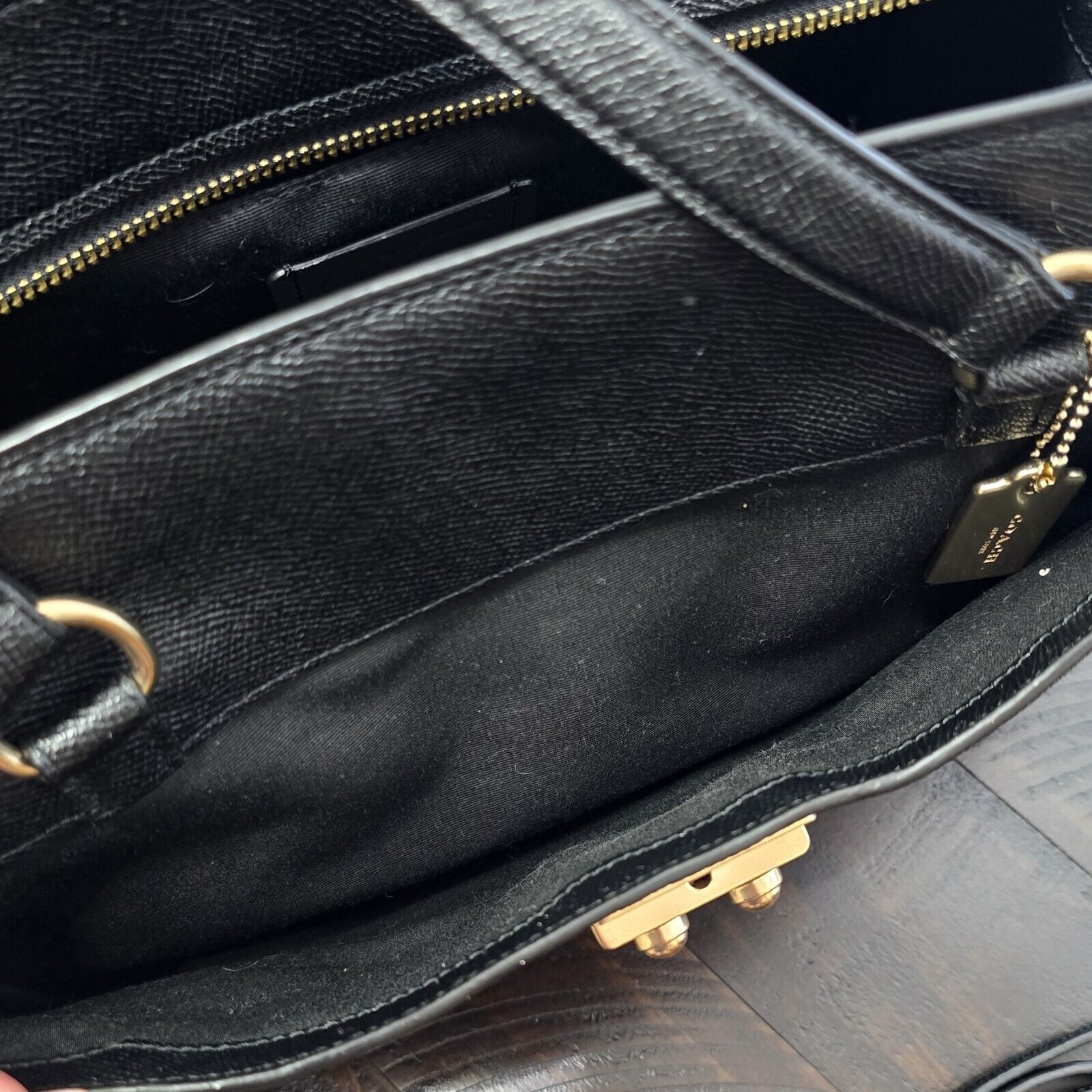 Coach Avary Carryall in Black Crossgrain Leather with Gold-Tone Hardware