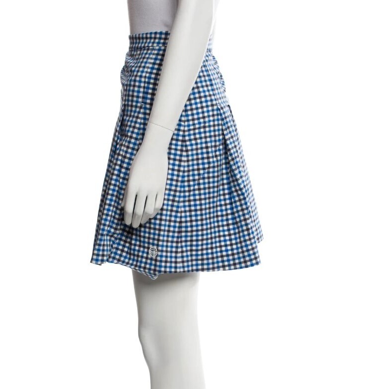 Tory Sport Gingham Golf Skirt Women’s Sz 0 Navy Blue White Stretch Tennis