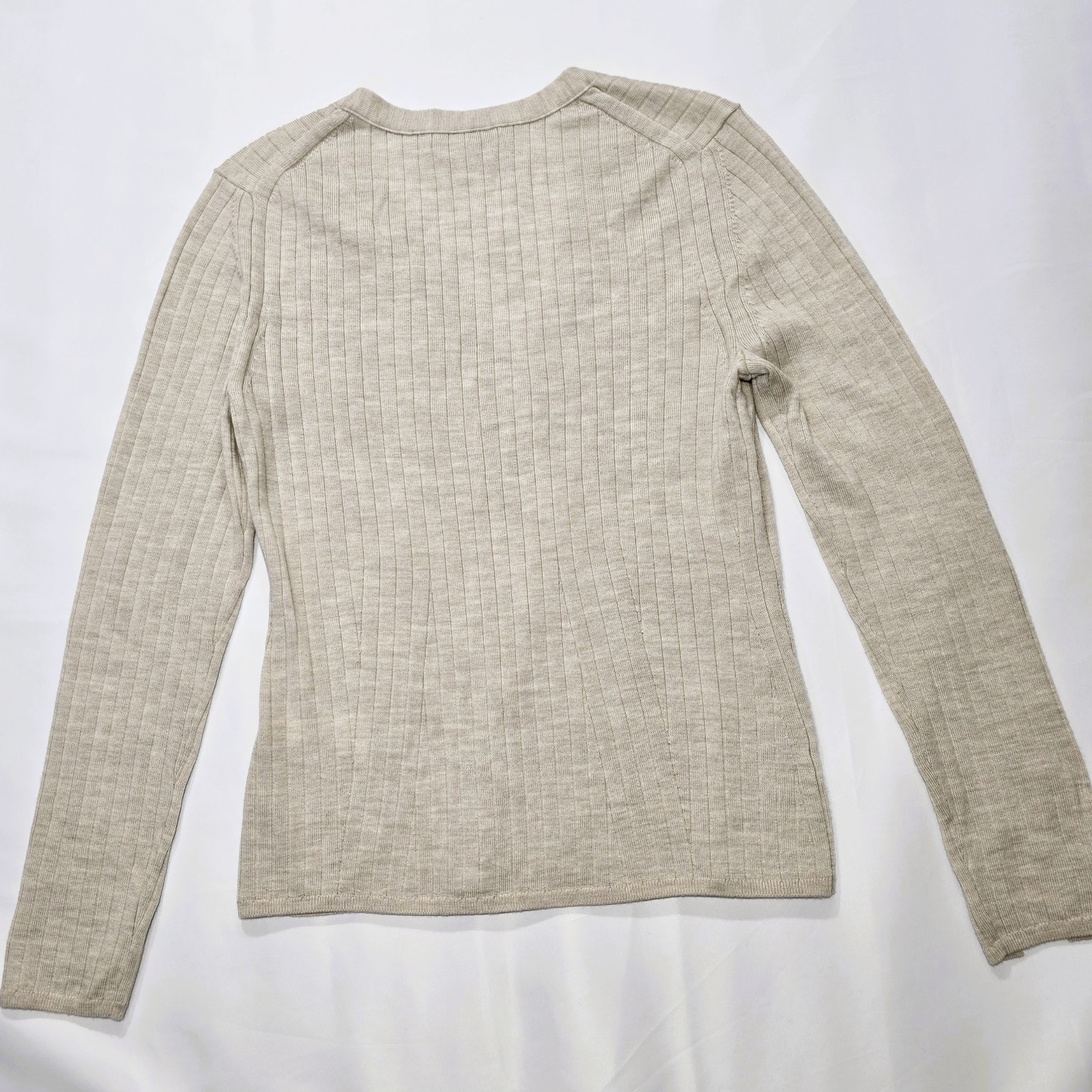 Banana Republic Women’s Ribbed Merino Wool Cardigan Size M Cream Button Front