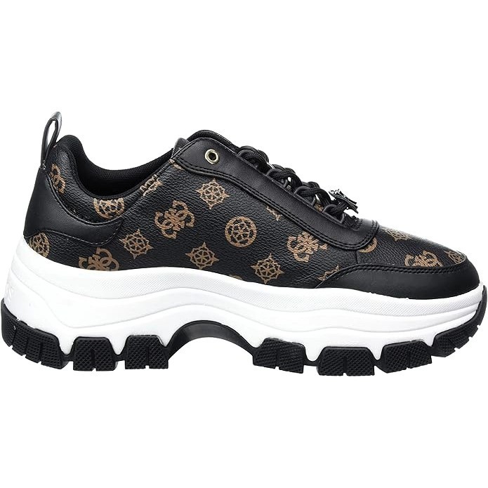 GUESS Women’s Bria Chunky Logo Sneaker Size 8 Black 4G Monogram Platform