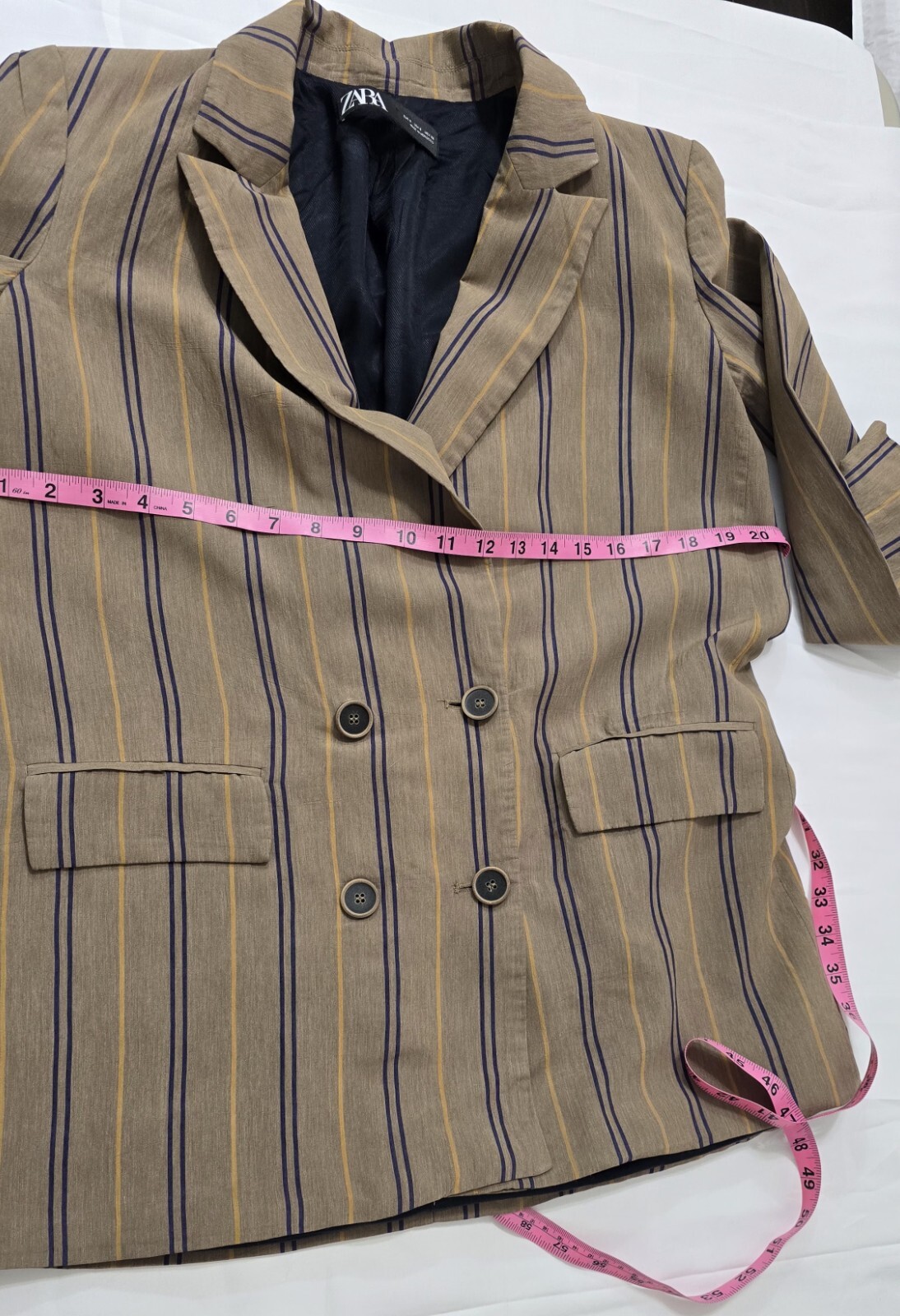 ZARA Striped Oversize Blazer - Size S, Bold and Stylish!