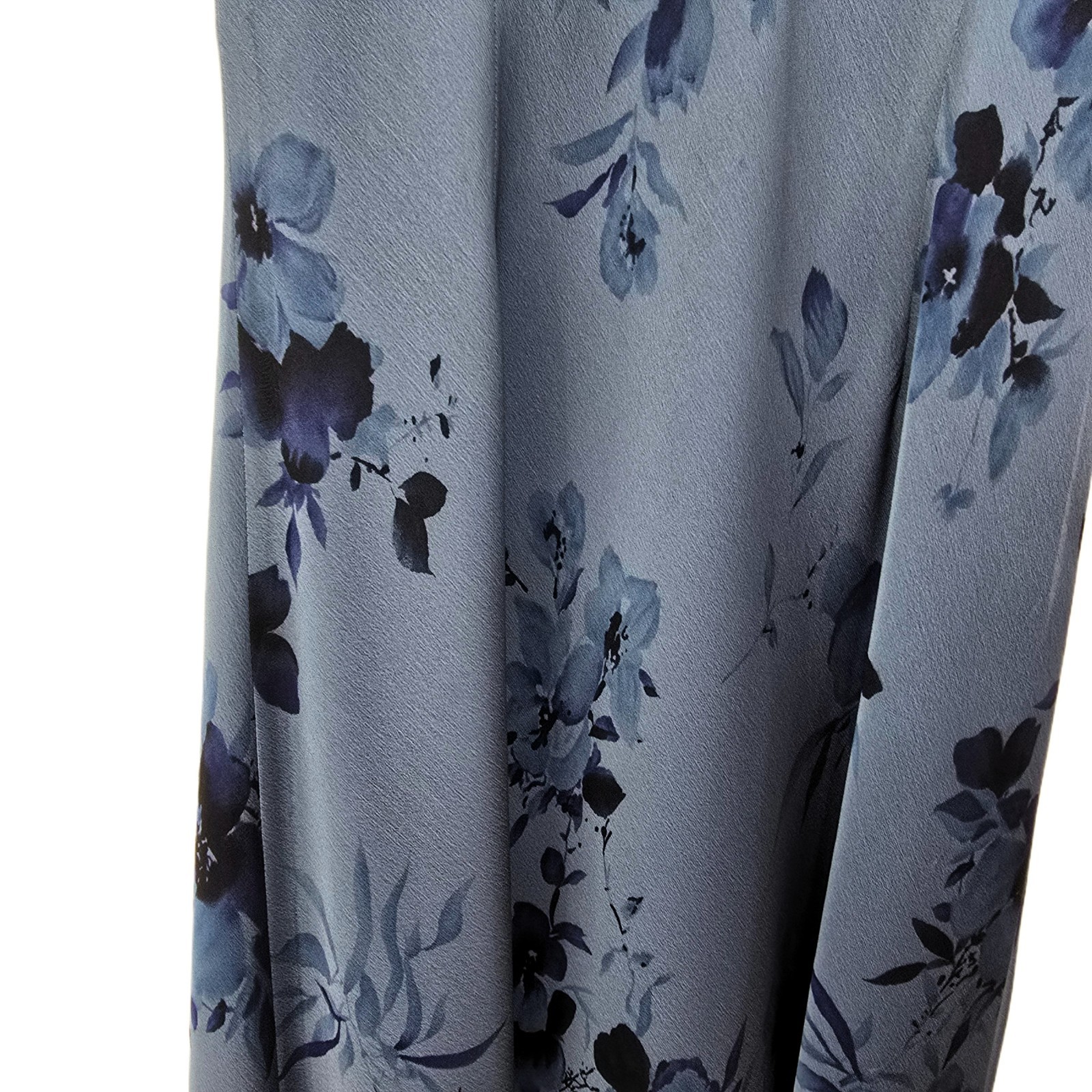 Ann Taylor Women's Blue Floral Midi Dress Size 10P Vintage Made in Korea