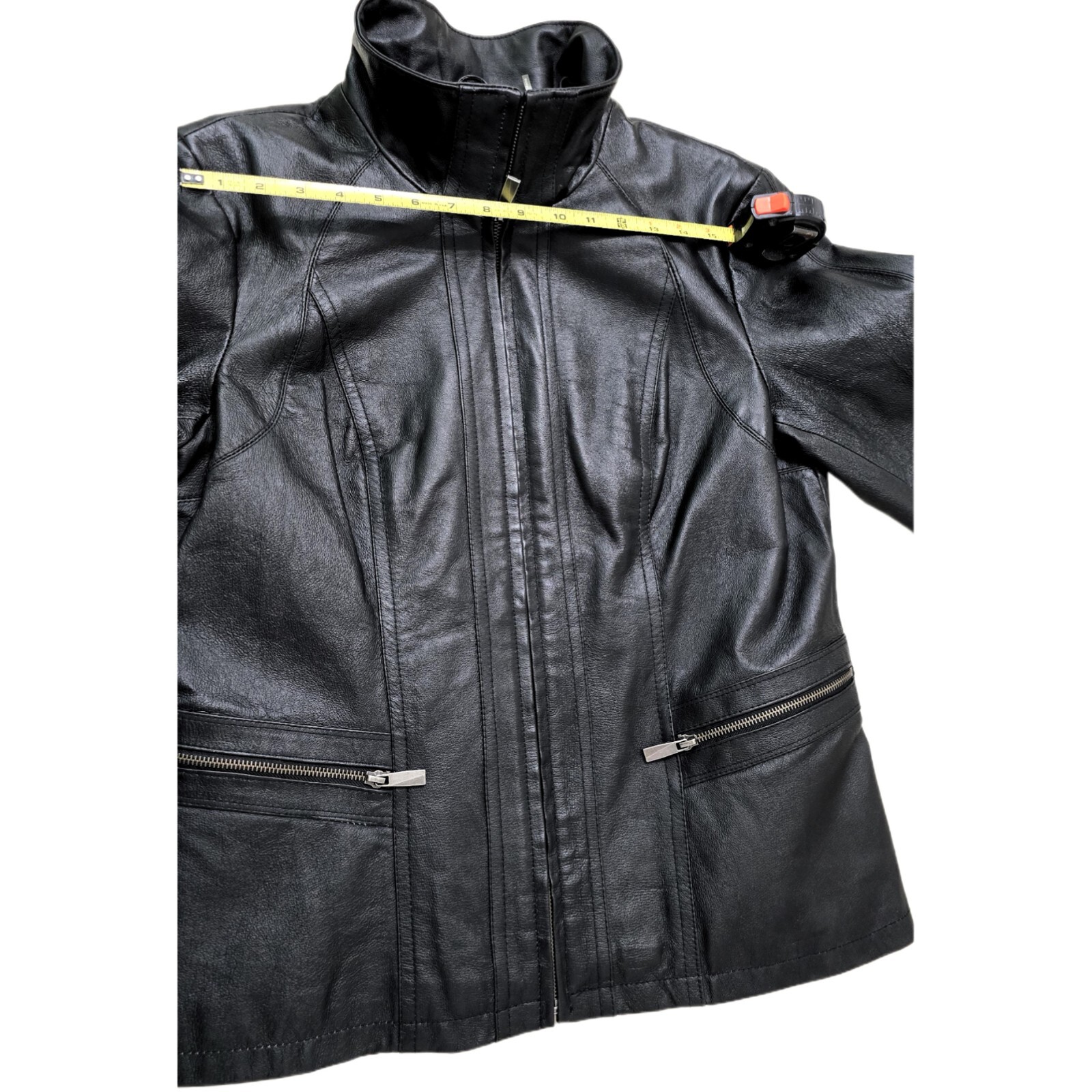 LA NOUVELLE RENAISSANCE Full Zip Genuine Leather Jacket Women's - Size L