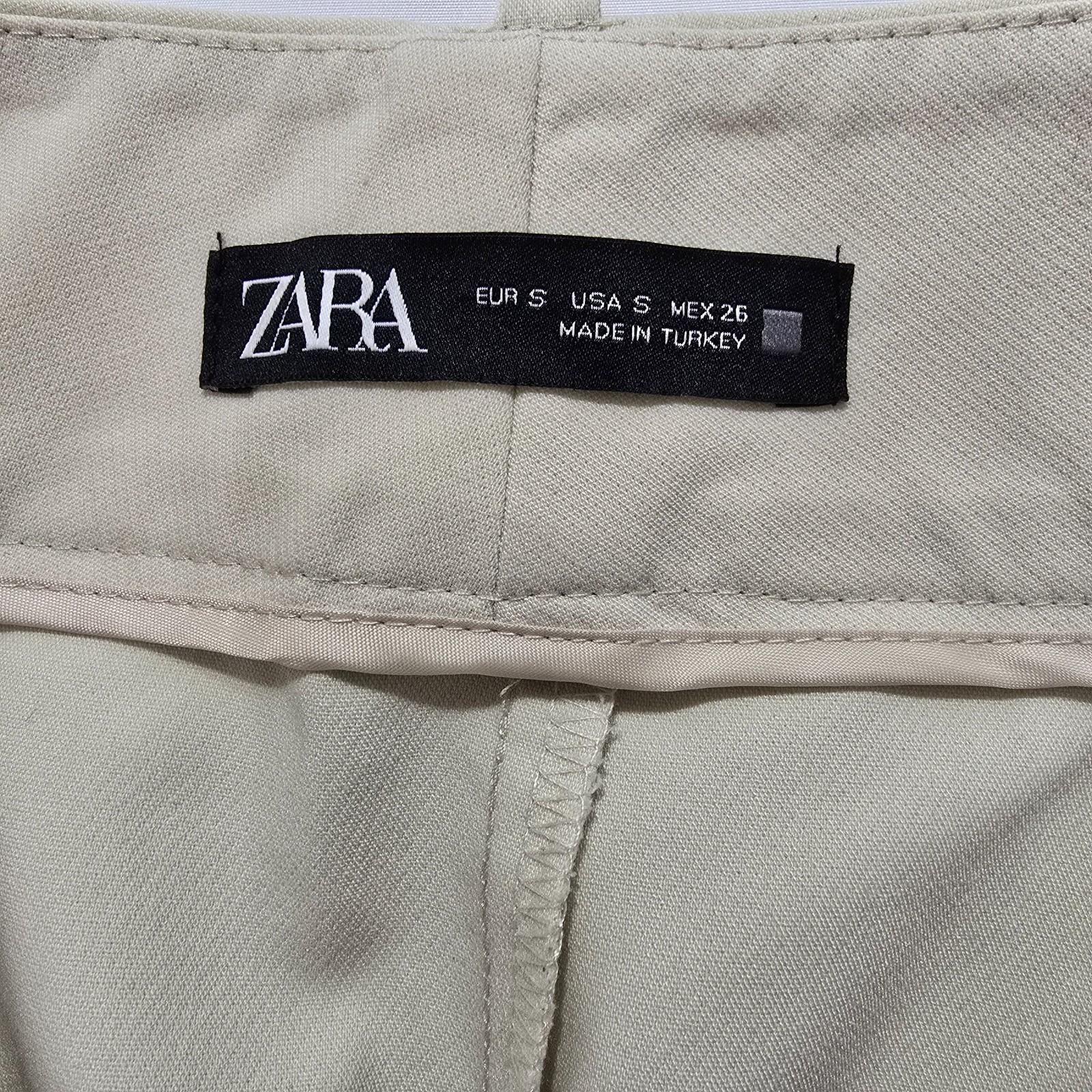 Zara Women’s High Waist Cream Ivory Ankle Dress Pants Size S