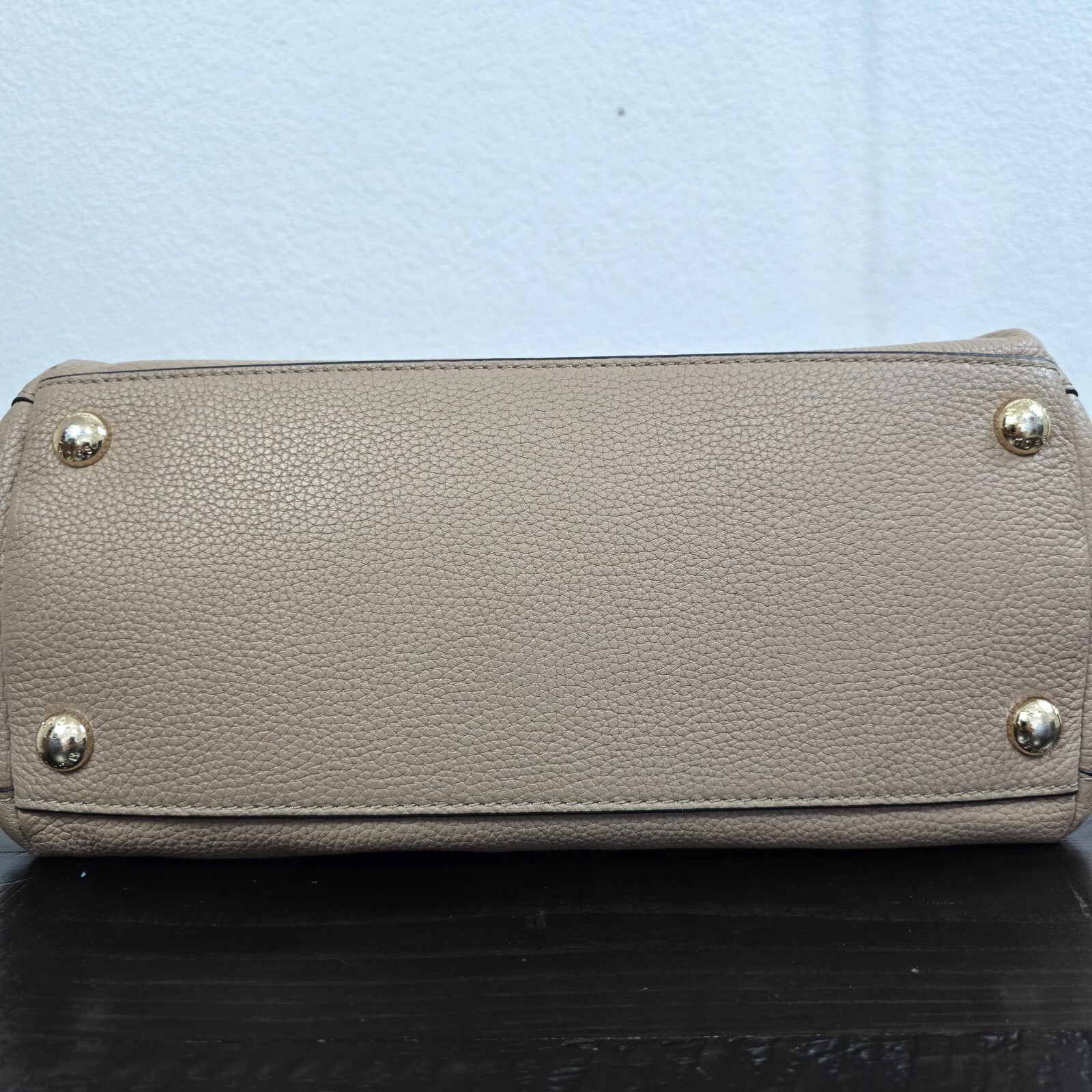 Michael Kors Harper Tote Large Khaki Shoulder Bag Leather Gold Chain MK