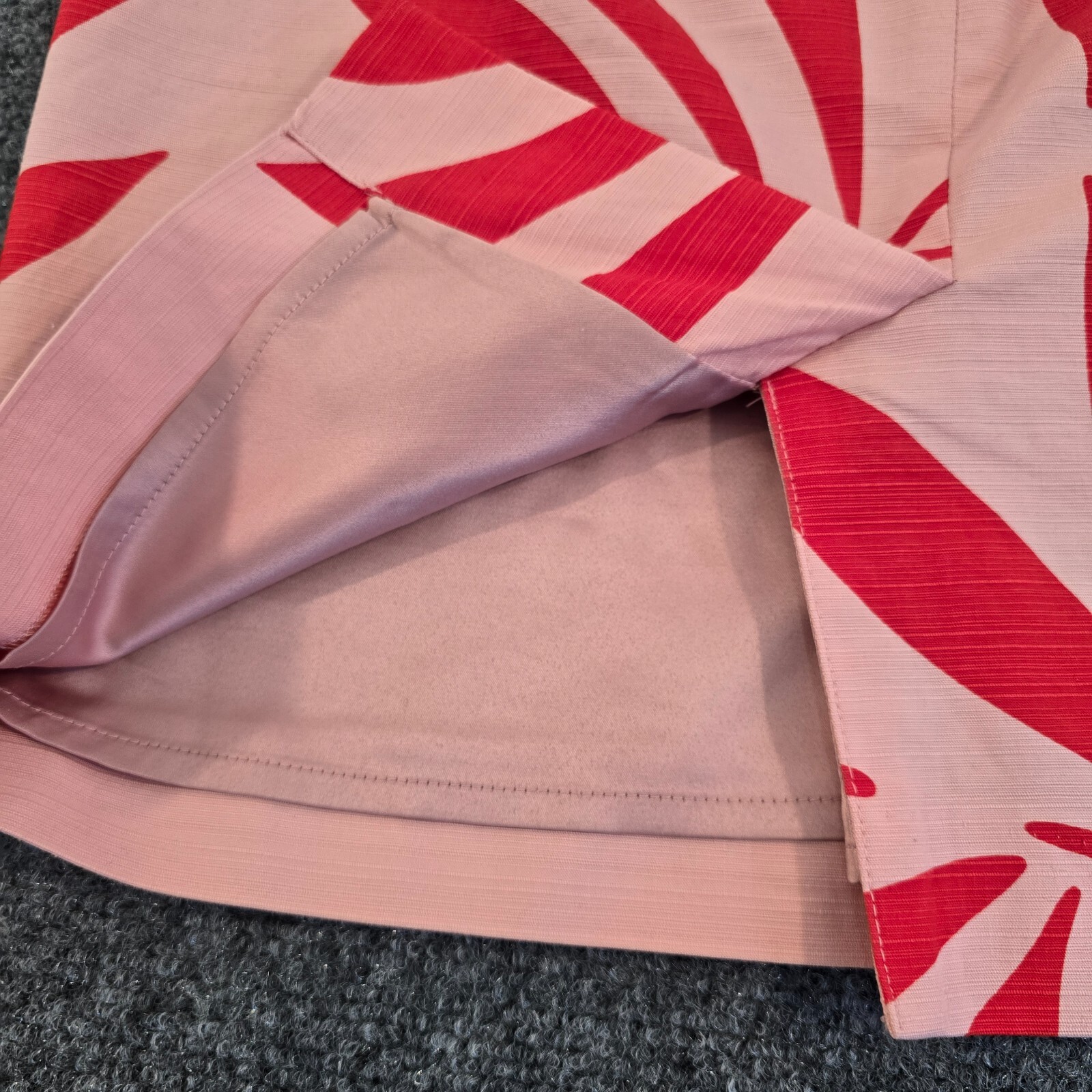 Boden Women's Pink/Red Floral Print Cotton Pencil Skirt, Lined, Size 4