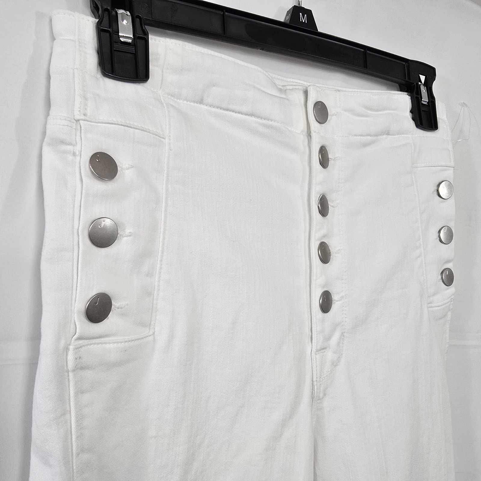 J Brand Natasha Sz 27 White High Rise Skinny Jeans Button Fly USA