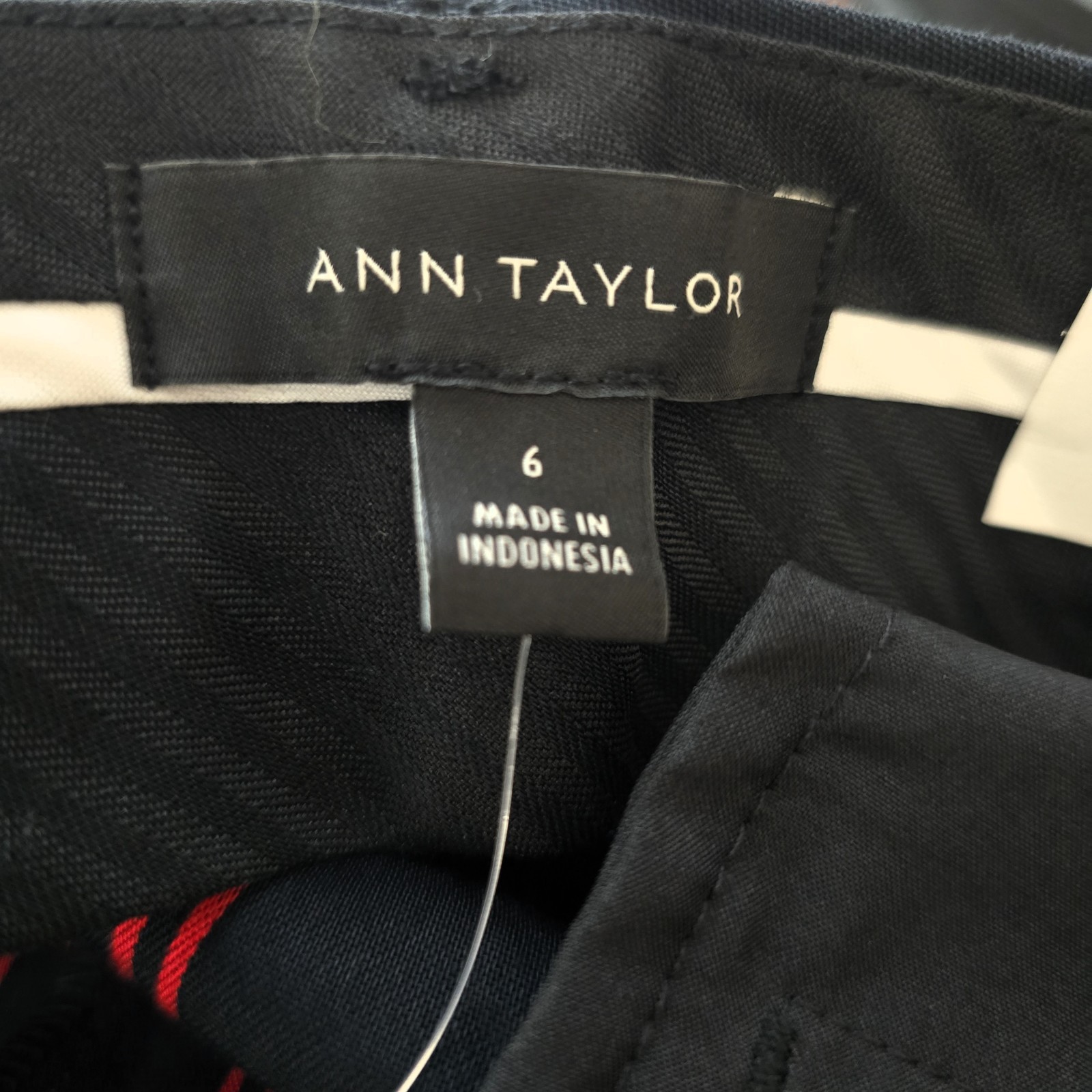Ann Taylor NWT Sz 6 High Waist Wide Leg Plaid Pants Black Red Classic
