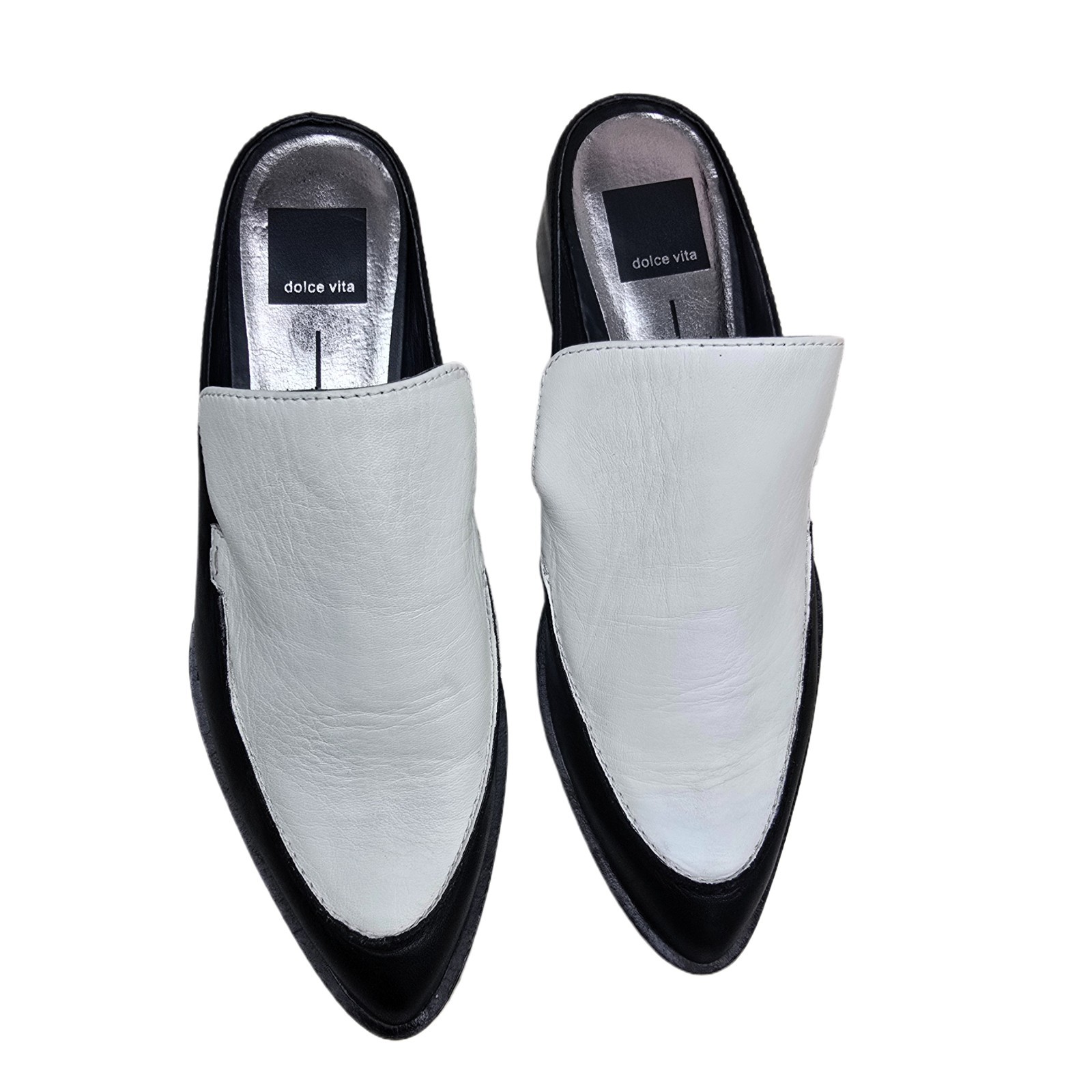 Dolce Vita Hackett Black & White Block Heel Loafer Mule – US Size 8