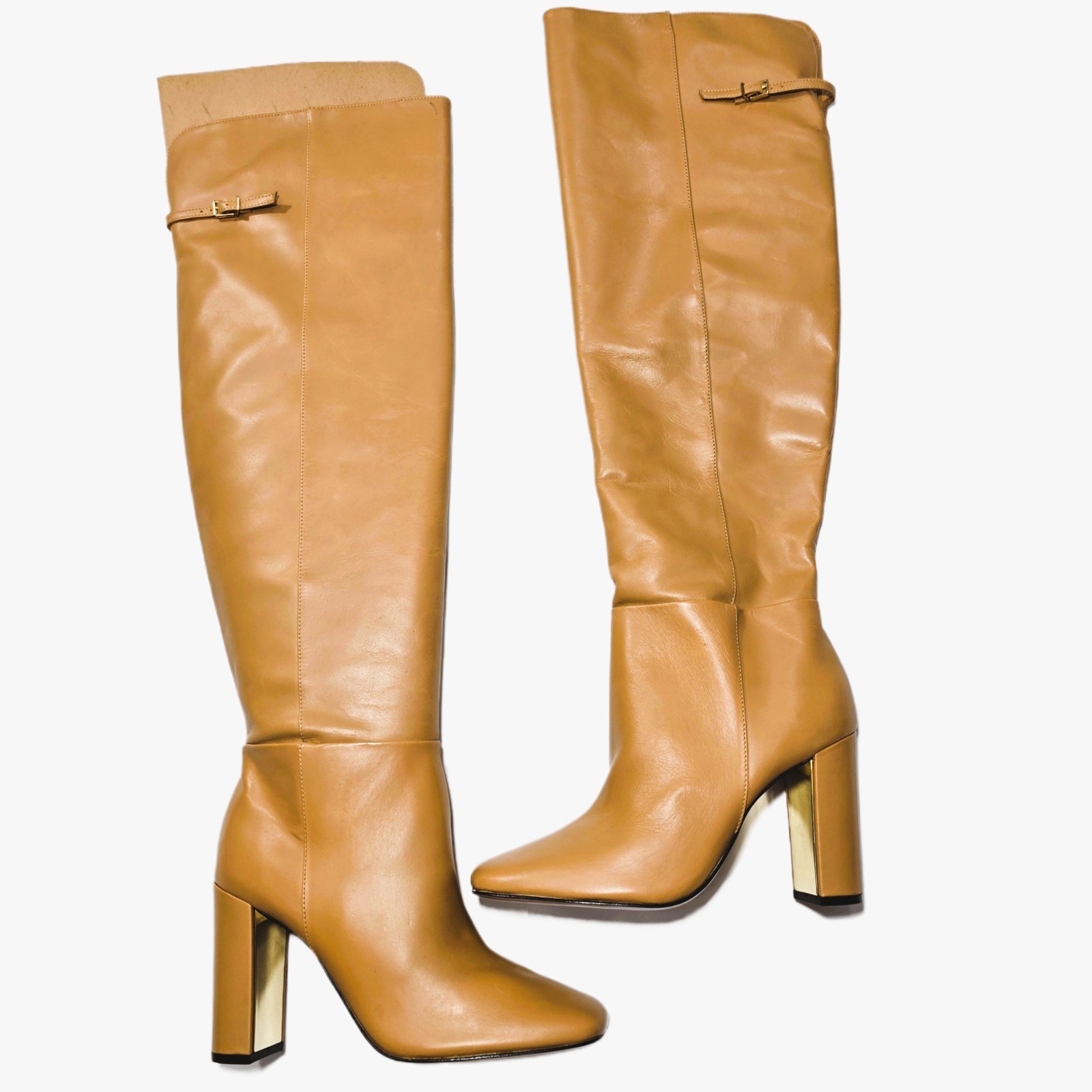 SCHUTZ Austine Women’s Over-the-Knee Leather Boot Tan Size 9B NEW