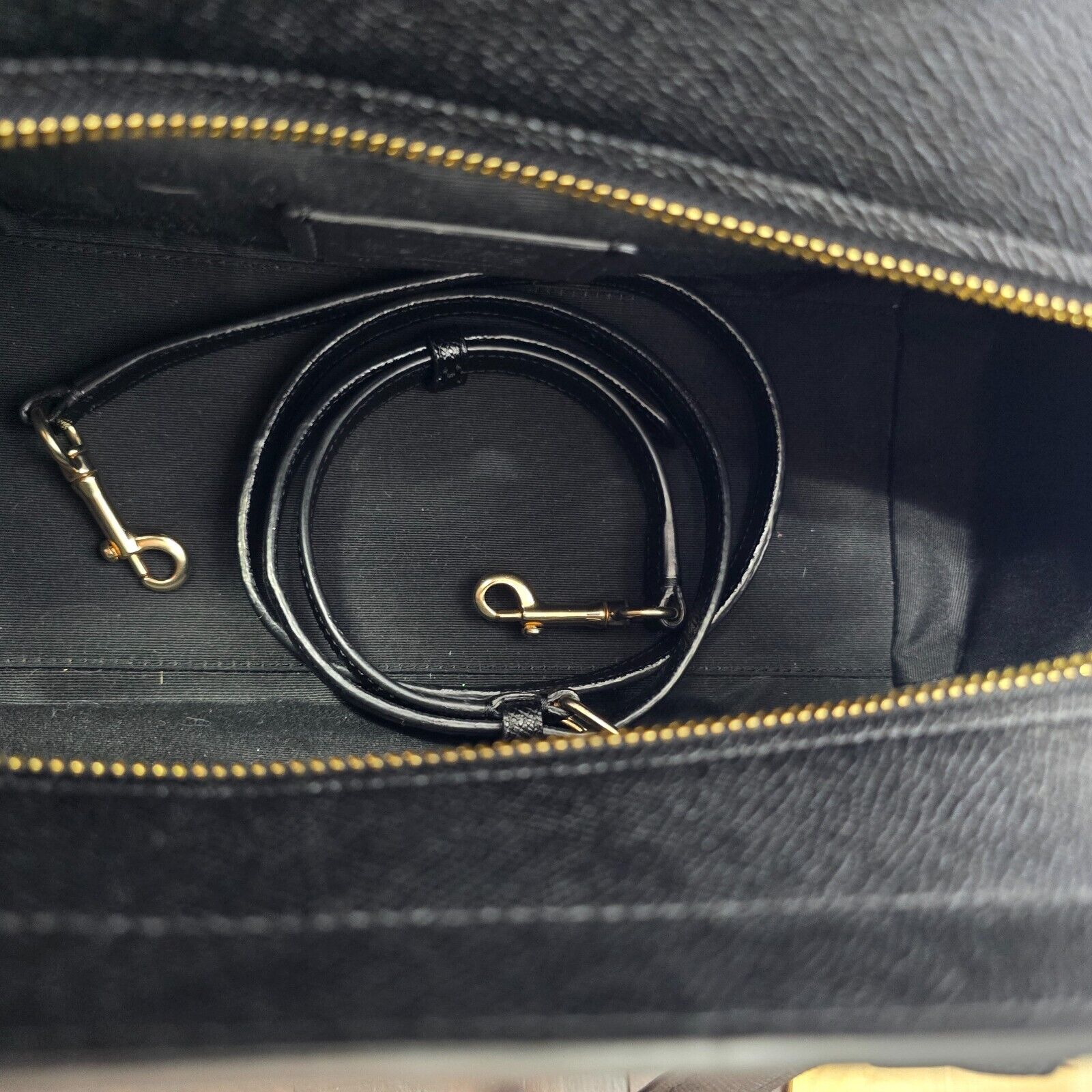 Coach Avary Carryall in Black Crossgrain Leather with Gold-Tone Hardware