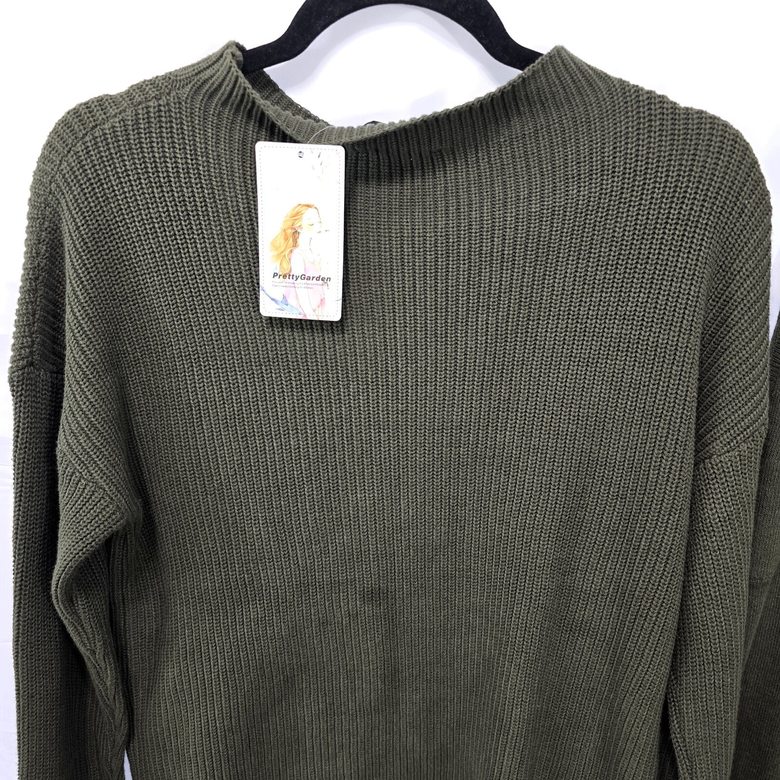 PrettyGarden Women's 2 Piece Sweater Set, Army Green, Size S