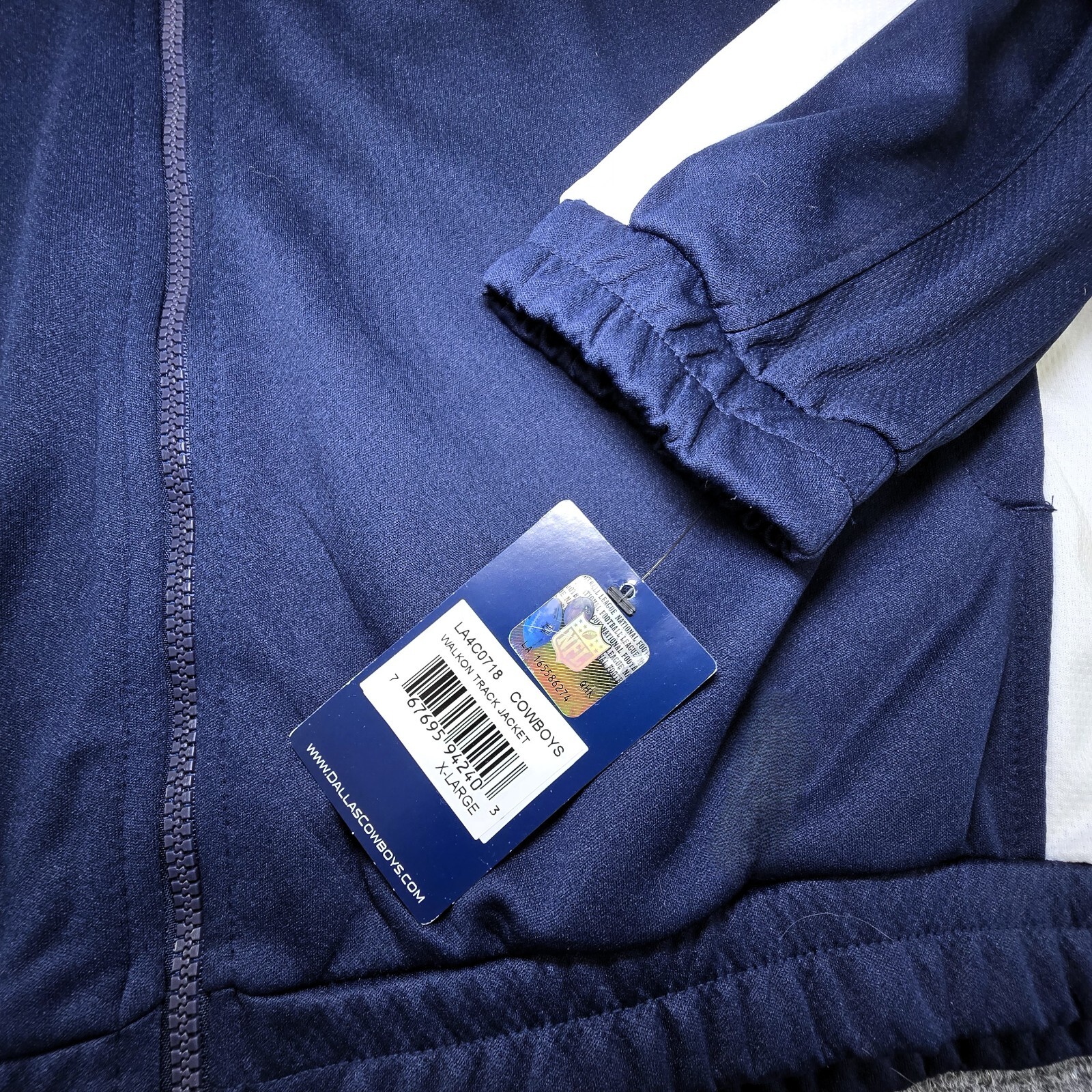 NFL Dallas Cowboys Full-Zip Jacket | Size XL | Blue & White | NWT