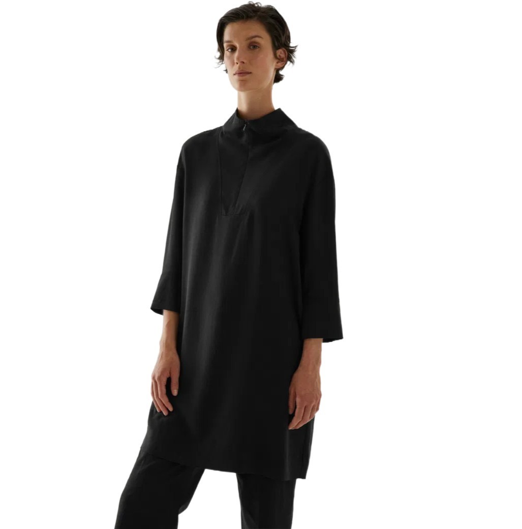 COS Women’s Black Lyocell Utility Dress Size 6 Minimalist Shirt Dress
