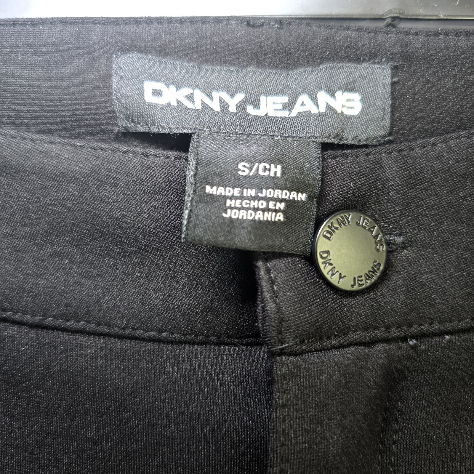 DKNY Jeans Women's Small Ponte Stretch Pants Black Slim Straight Leg