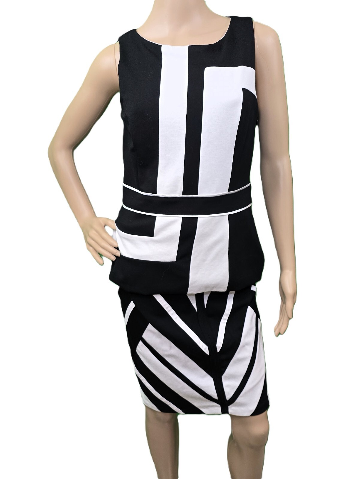White House Black Market – High-Quality Geometric Top & Skirt Set, Size S!