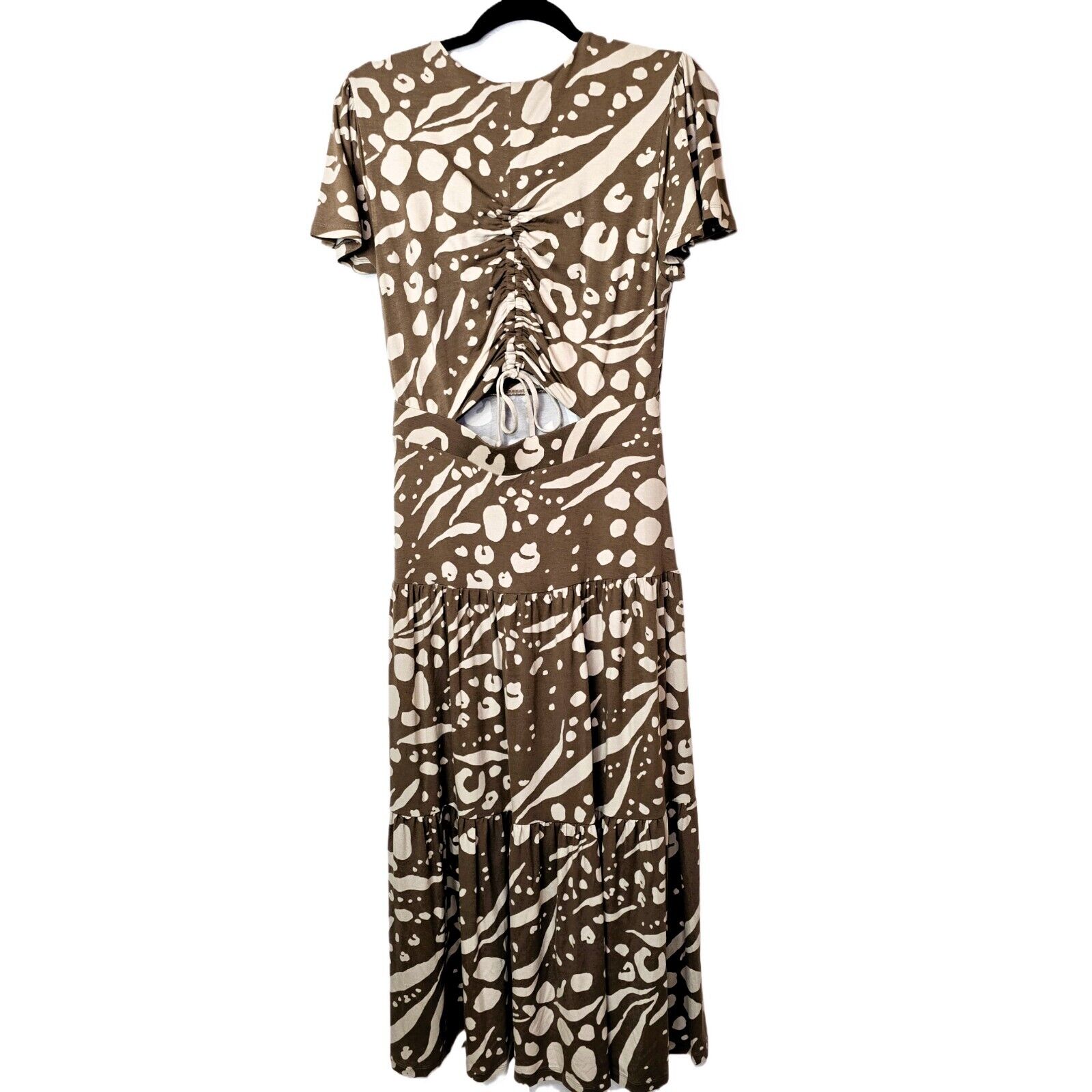 CABI Swoon Dress – Women's S – Soft Stretch Printed Tiered Midi | 6147