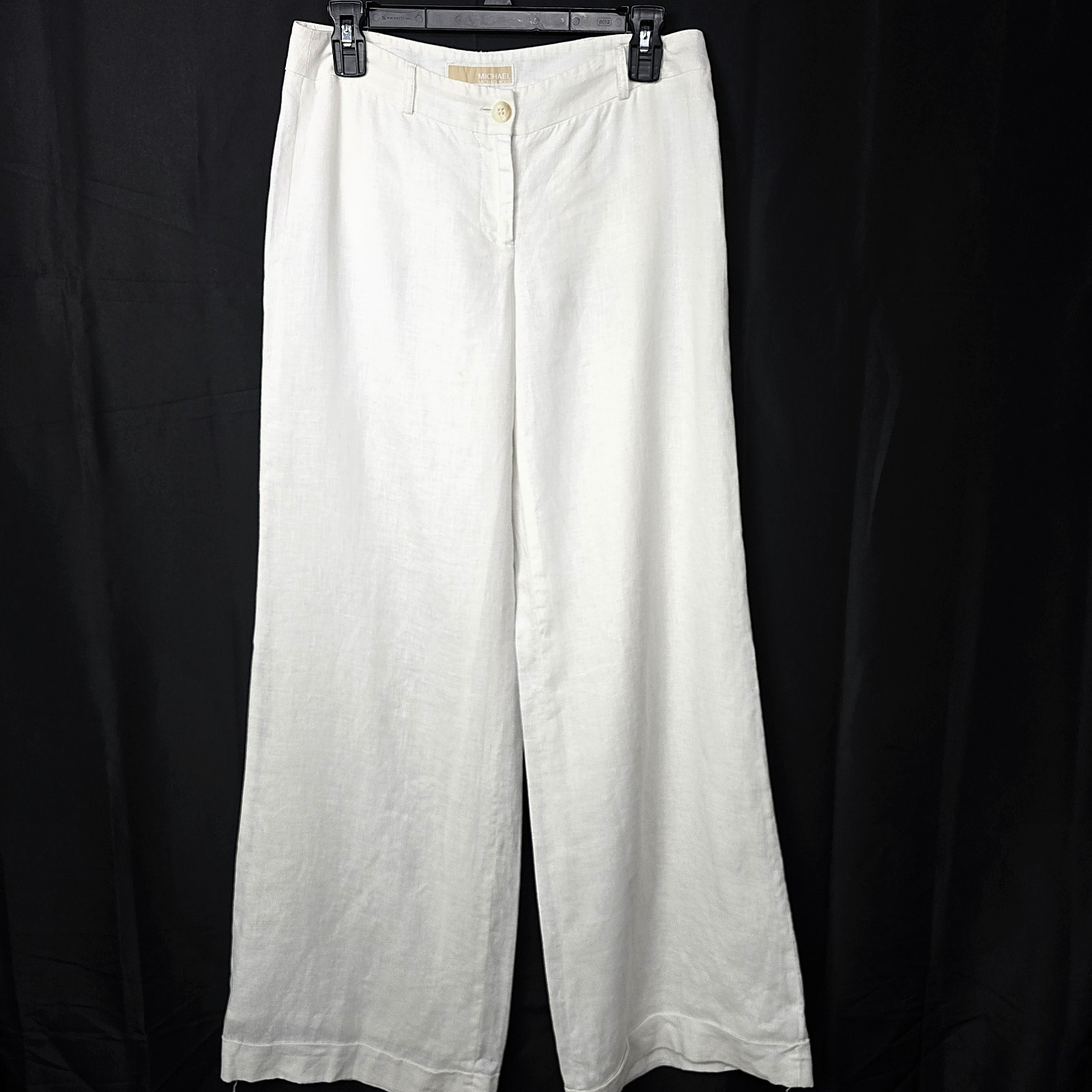 Michael Kors Women’s 100% Linen Wide-Leg Pants Off-White Size 2