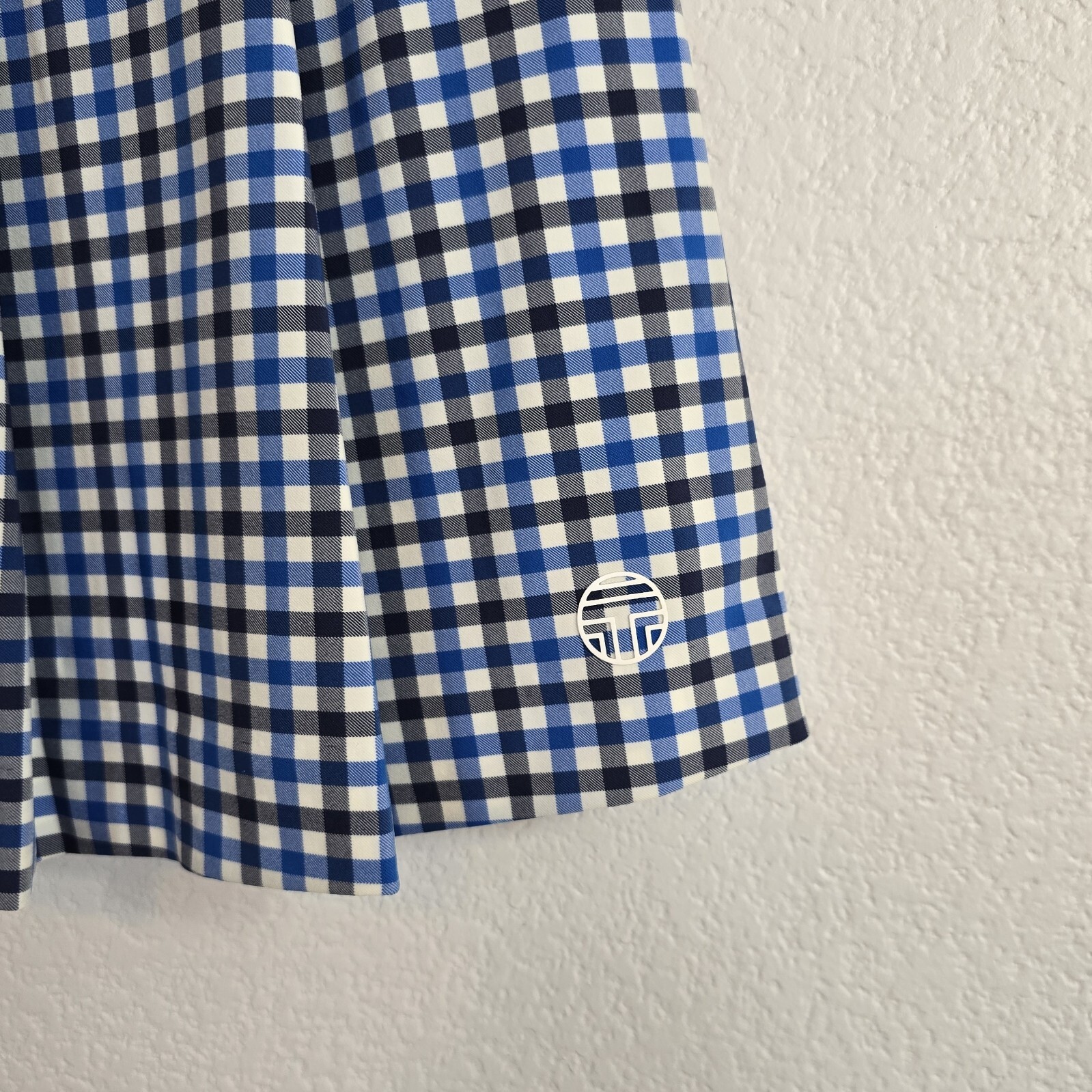 Tory Sport Gingham Golf Skirt Women’s Sz 0 Navy Blue White Stretch Tennis