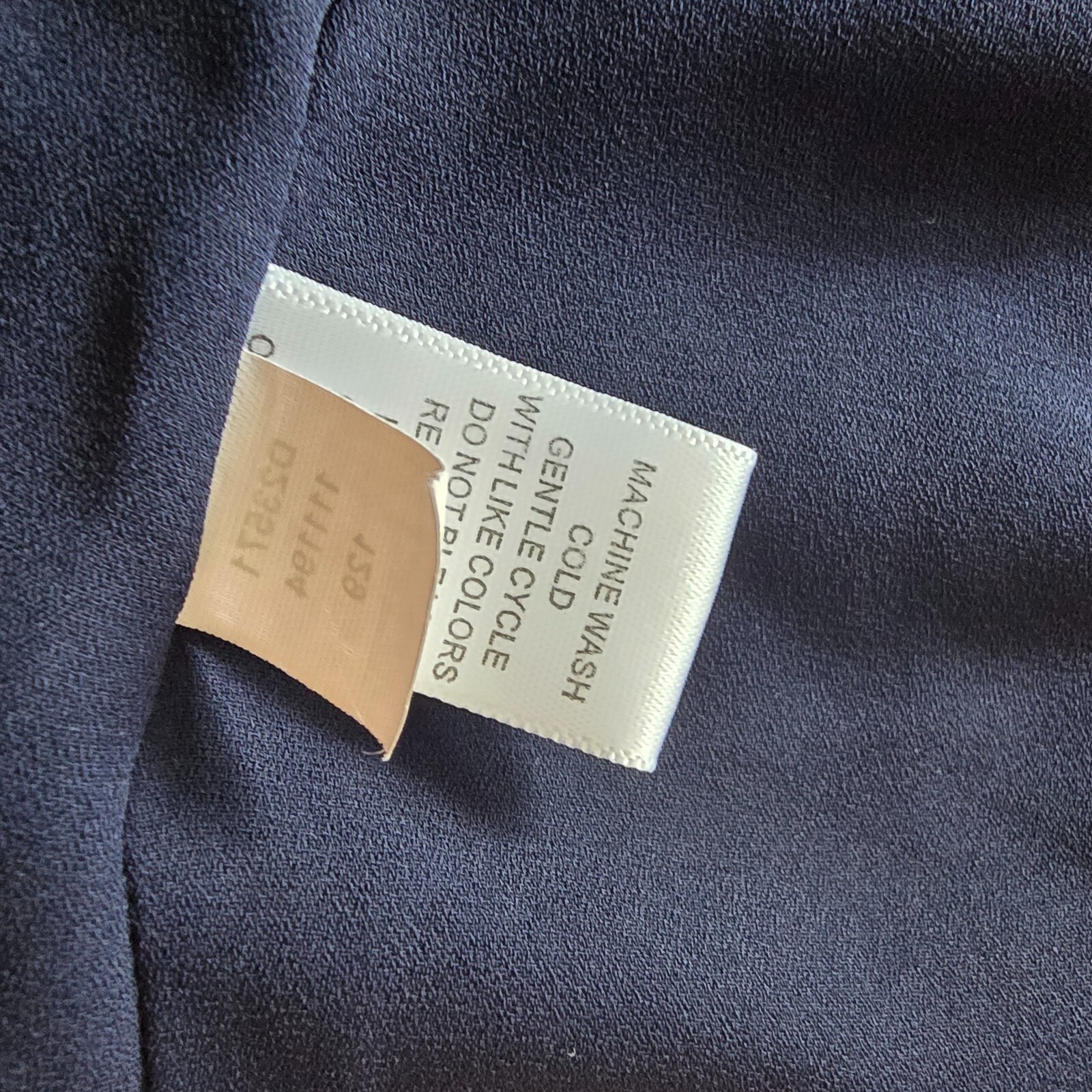 Cupio Tie Neck Abstract Dress Size S Long Sleeve Lined Blue Shift Style