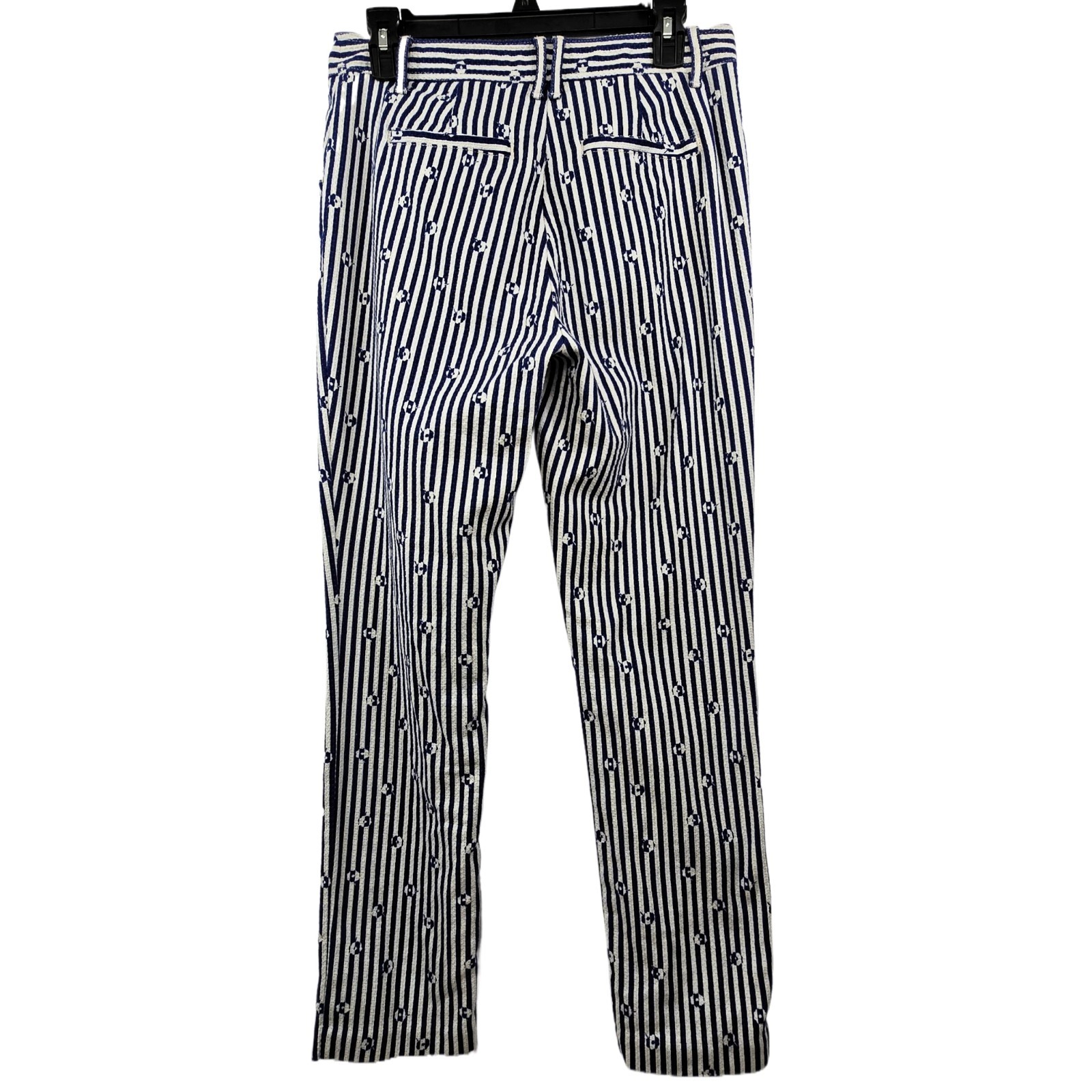 Anthropologie Stripe Floral Slim Pants Women’s 4 Blue White High Rise
