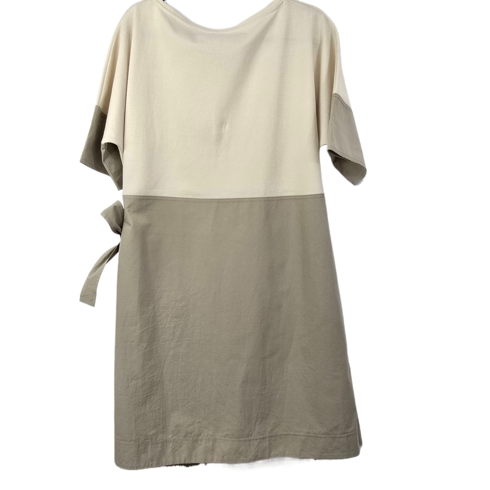 COS Contrast Wrap Dress Khaki Size L – Organic Fabric, Midi Workwear