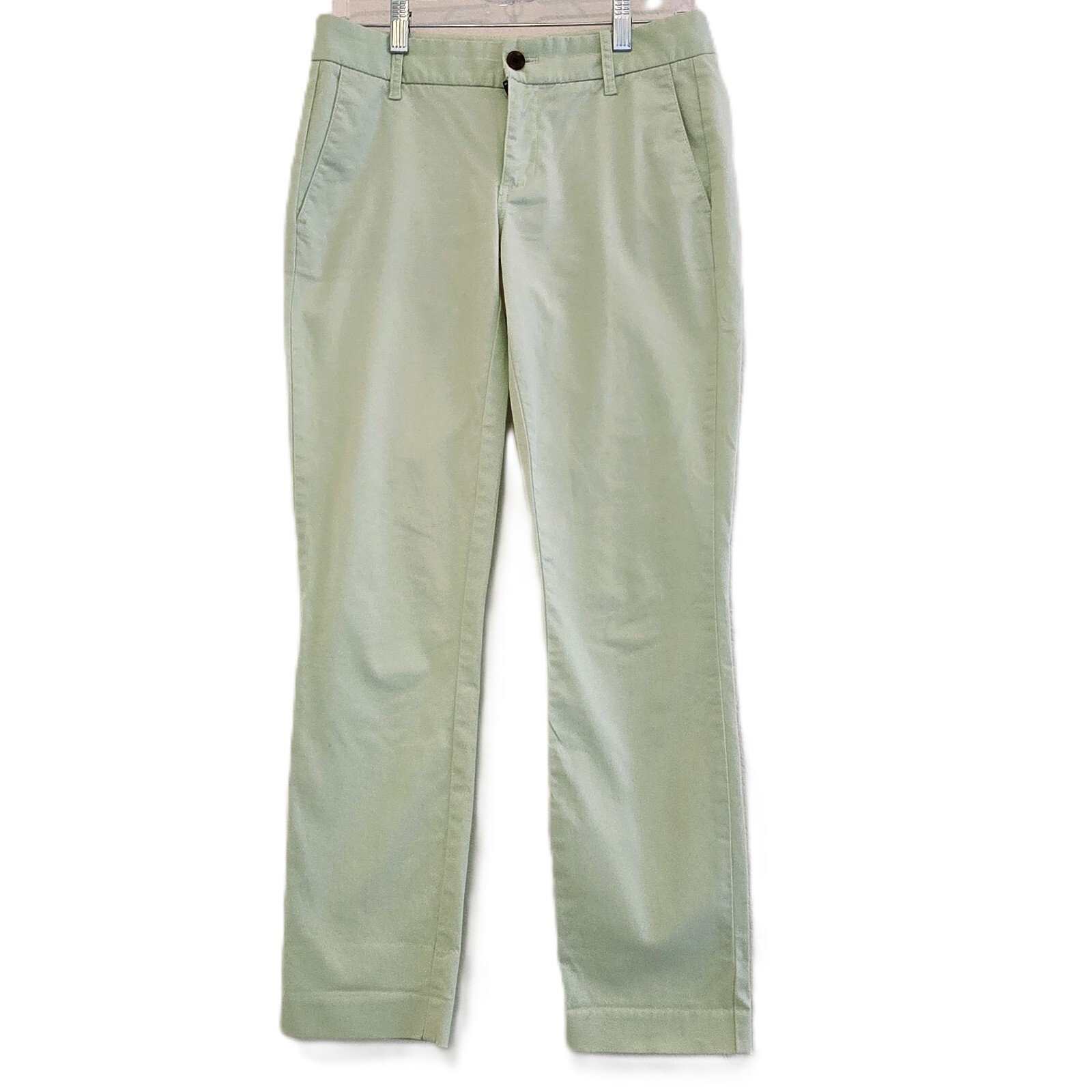 J.Crew Frankie Women's Tapered Chino Pants – Size 0, Stretch, Light Green Twill
