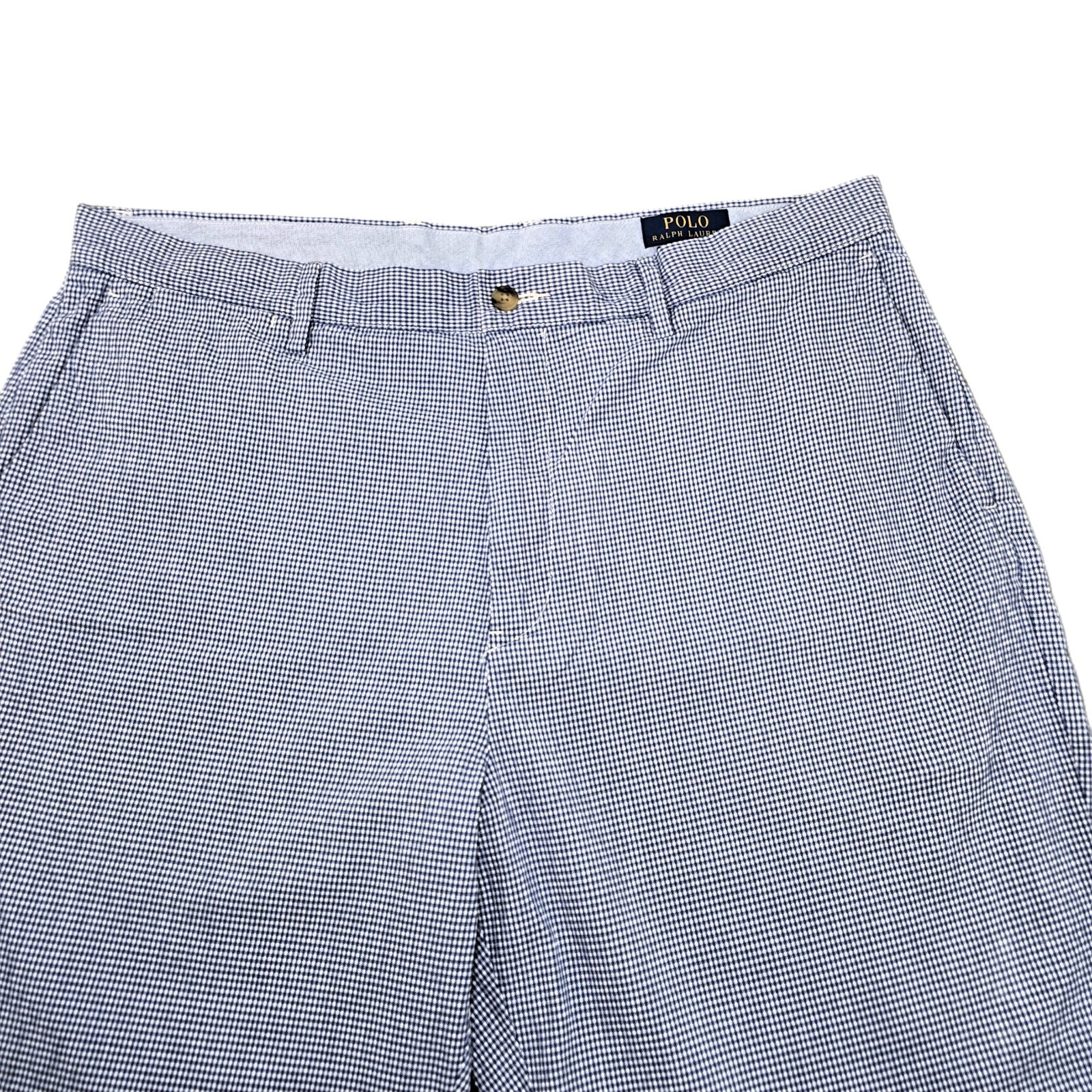Polo Ralph Lauren Men’s Shorts 36 Blue White Houndstooth Chino Stretch Fit