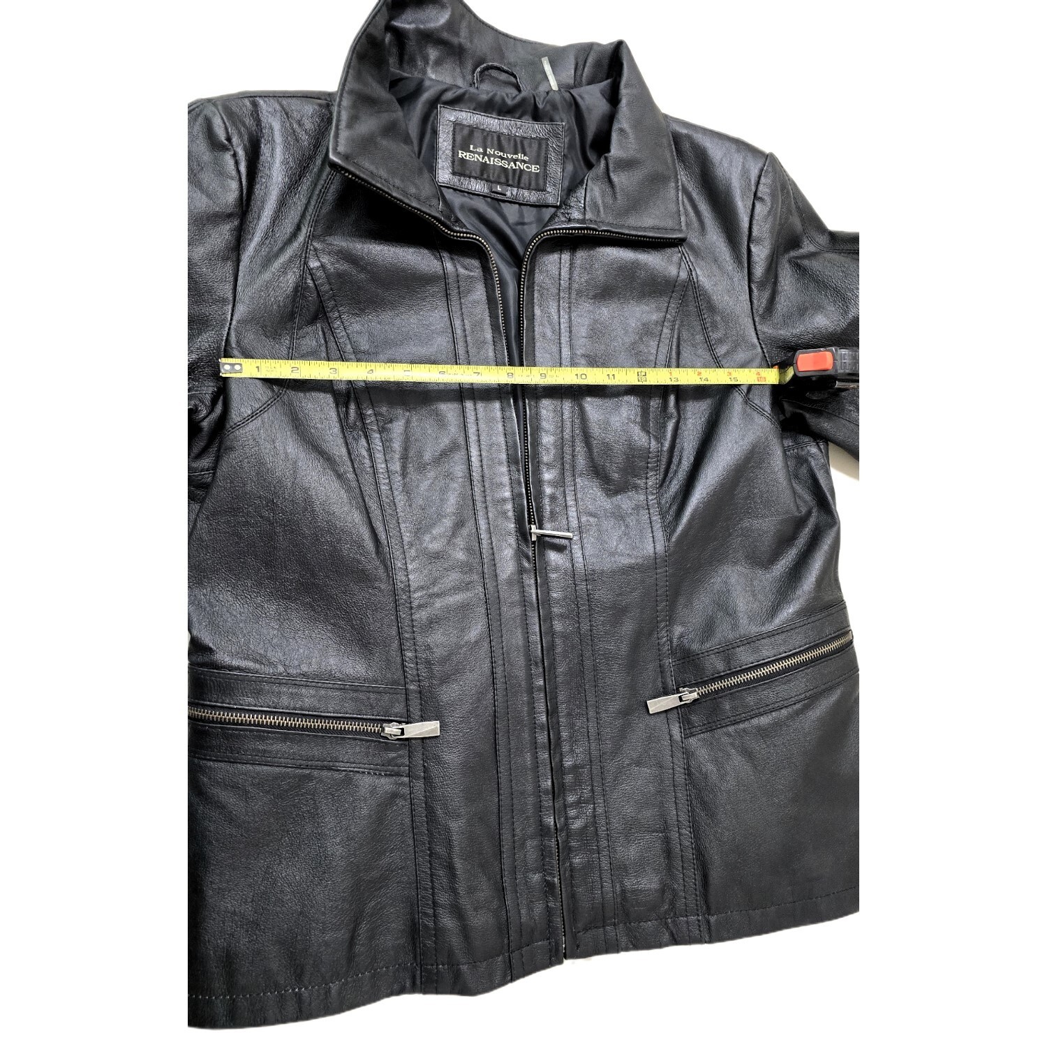 LA NOUVELLE RENAISSANCE Full Zip Genuine Leather Jacket Women's - Size L