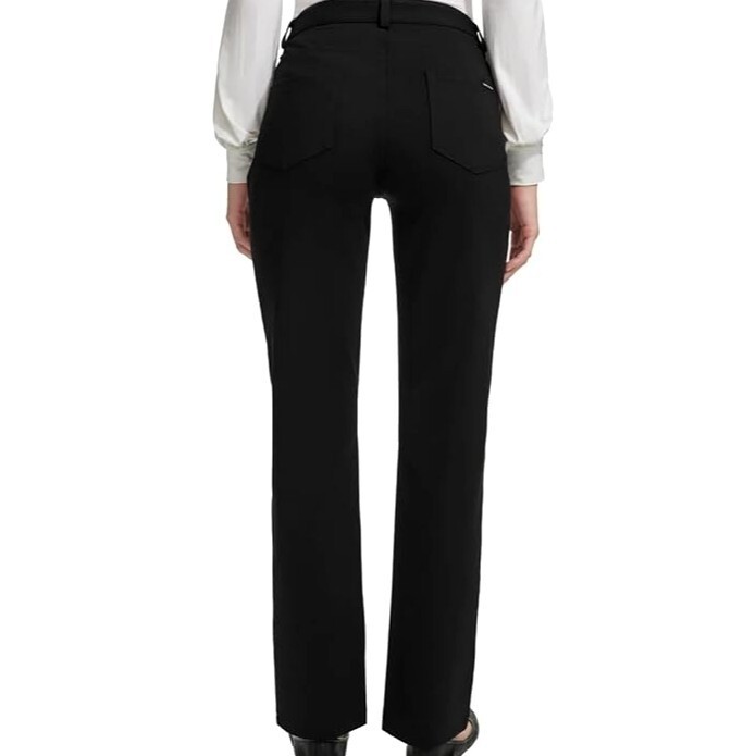 DKNY Jeans Women's Small Ponte Stretch Pants Black Slim Straight Leg