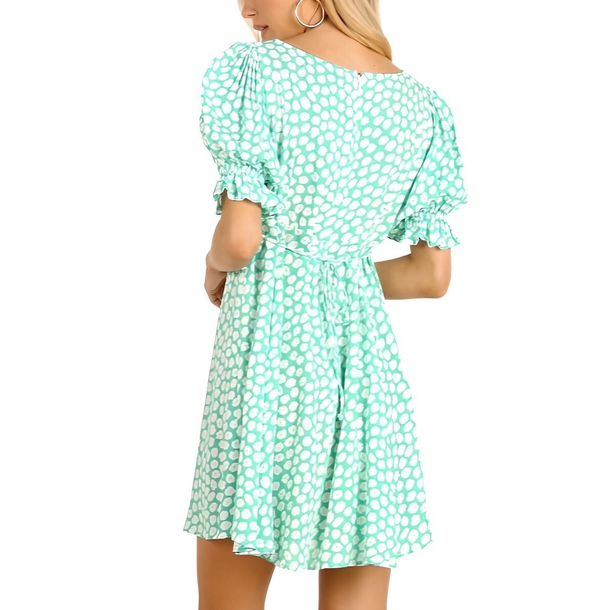 NWT Faithfull the Brand La Barben Mini Dress Cora Floral, Green, Size 6
