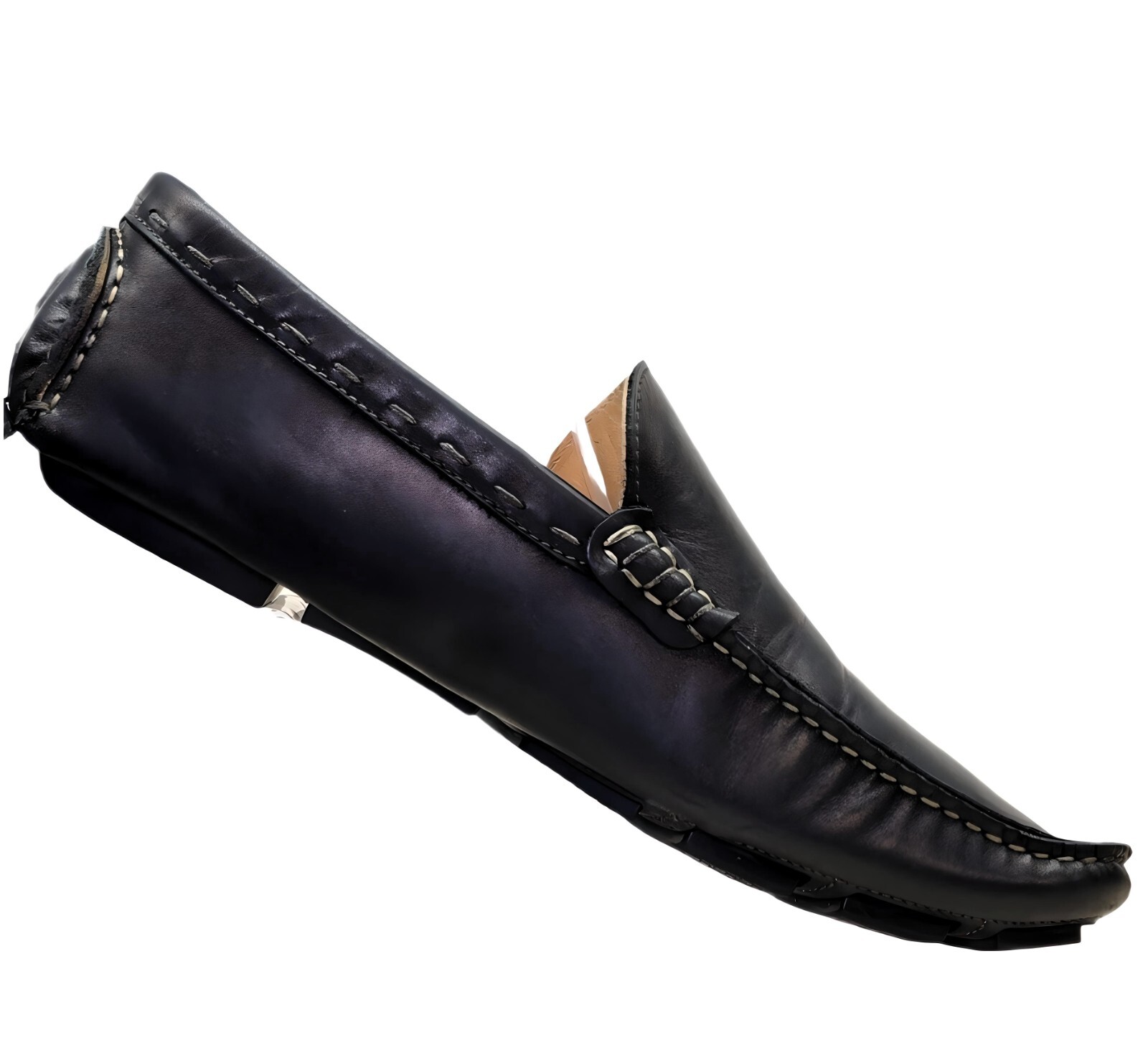 Simone Mariotti Men's Black Pebbled Leather Driving Loafers EUR 41 – Handmade IT
