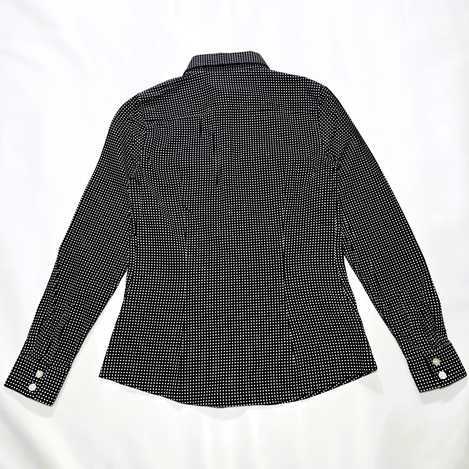 Banana Republic Women’s Slim-Fit Polka Dot Button Down Shirt Size 4 Black