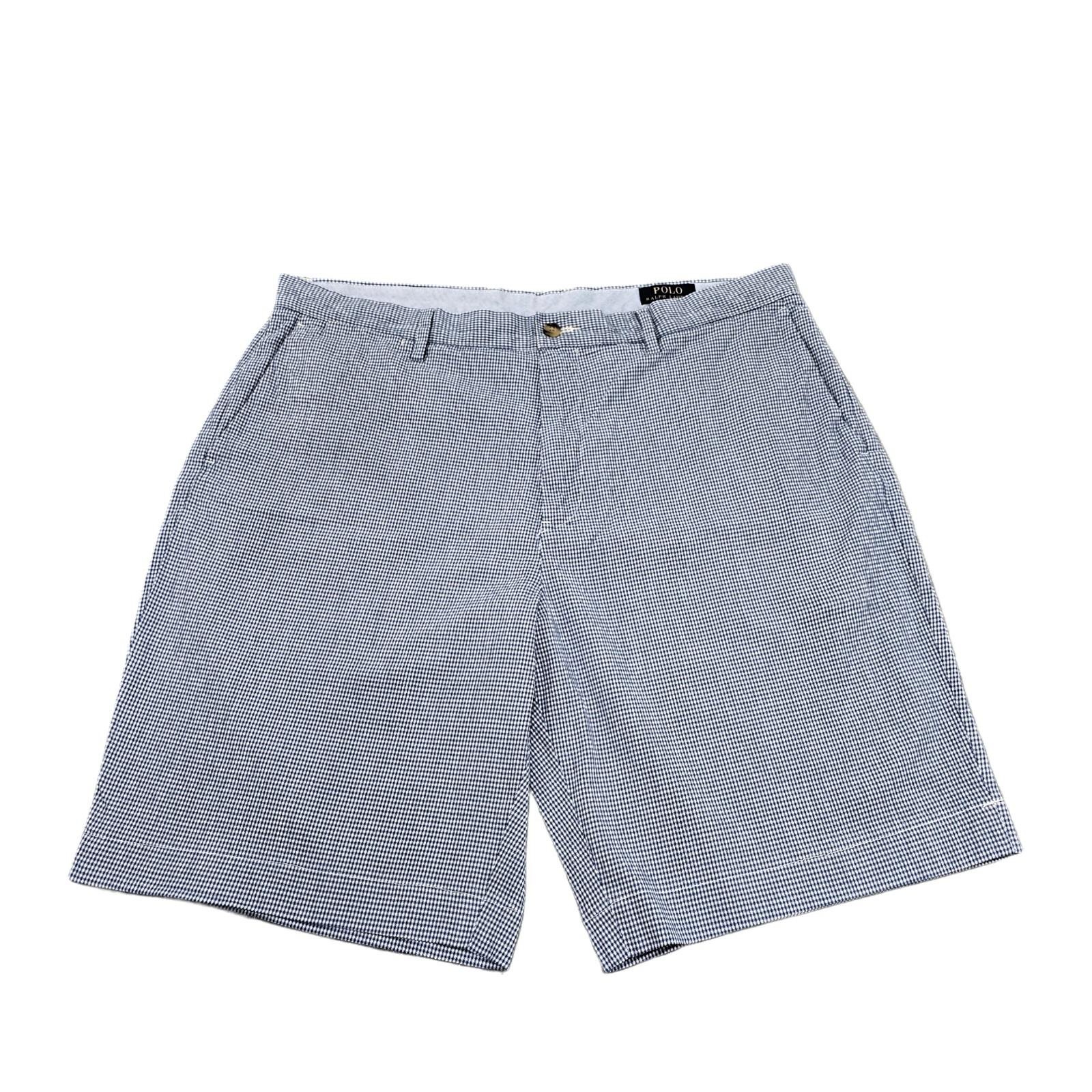 Polo Ralph Lauren Men’s Shorts 36 Blue White Houndstooth Chino Stretch Fit